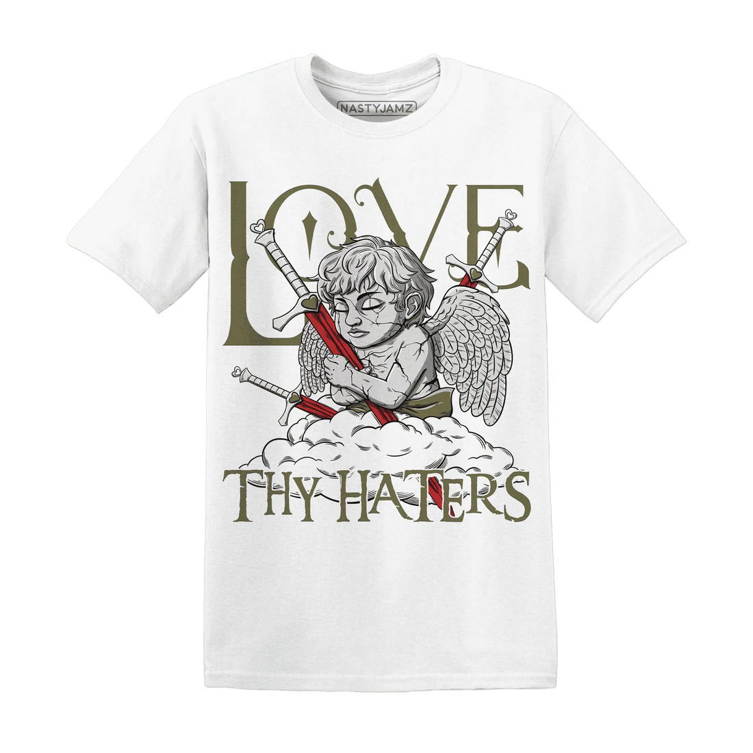 NastyJamz-Medium-Olive-1s-T-Shirt-Match-Love-Thy-Haters-Angel
