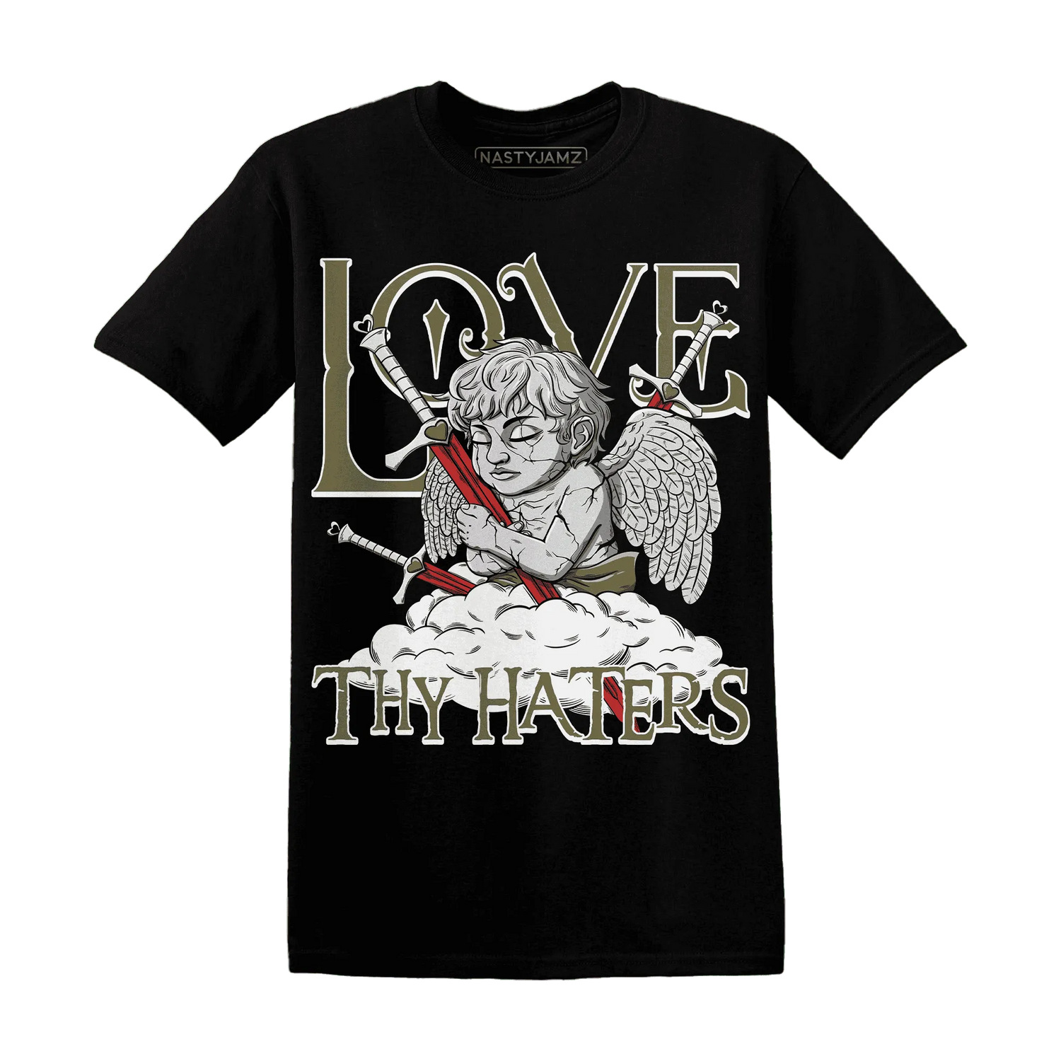 NastyJamz-Medium-Olive-1s-T-Shirt-Match-Love-Thy-Haters-Angel