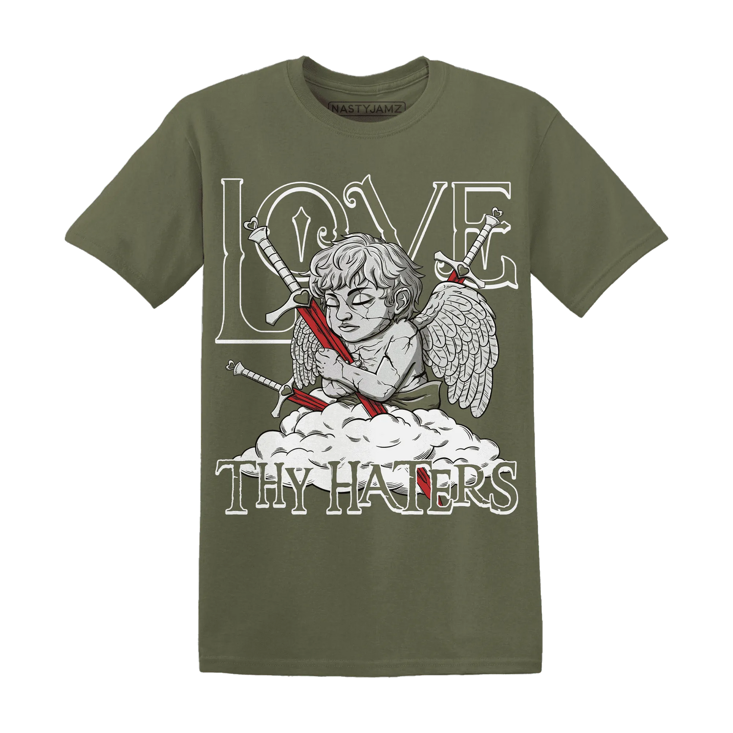 NastyJamz-Medium-Olive-1s-T-Shirt-Match-Love-Thy-Haters-Angel