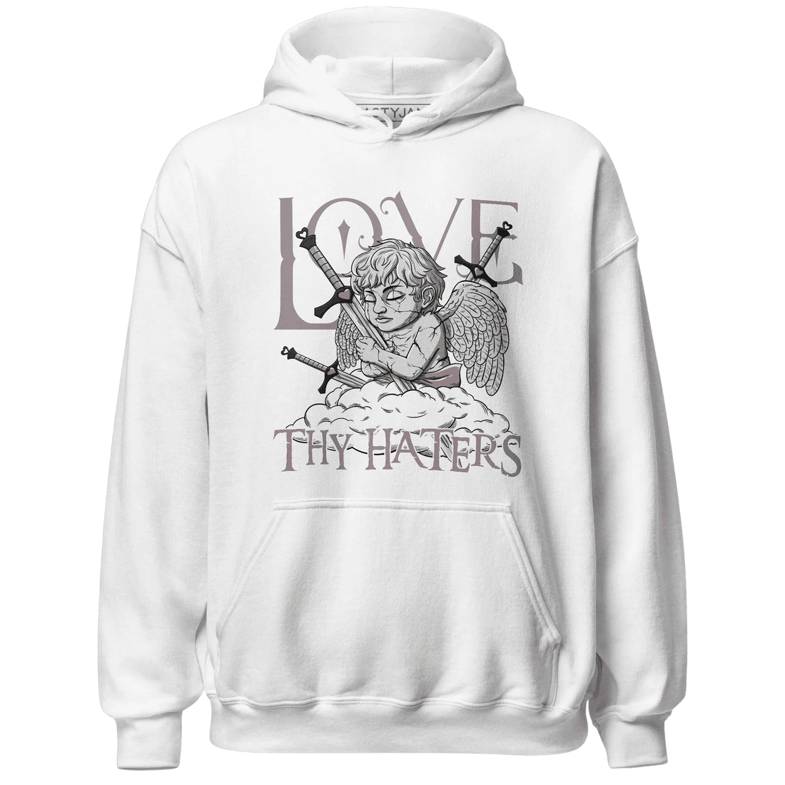 NastyJamz-Black-Violet-Ore-3s-Hoodie-Match-Love-Thy-Haters-Angel