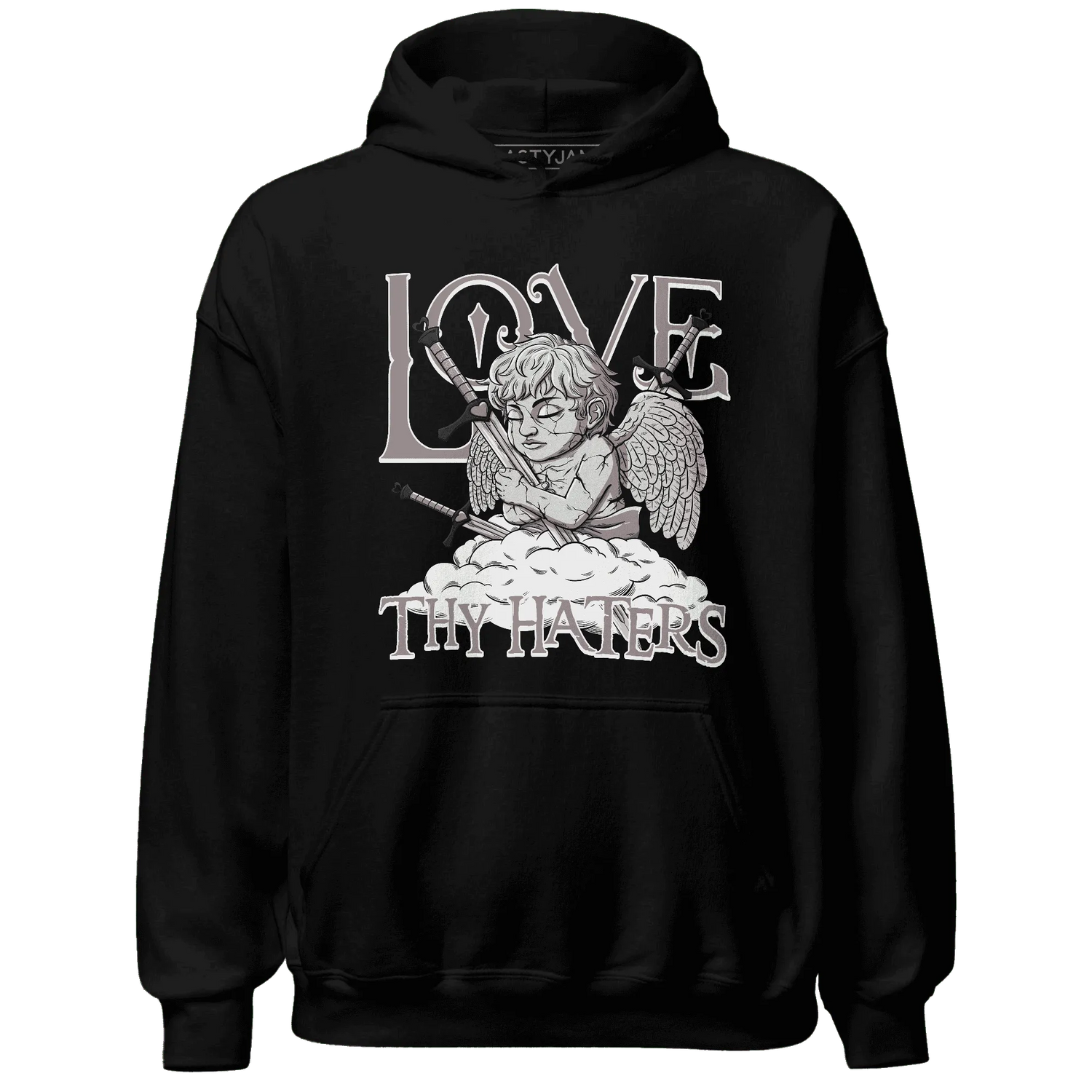 NastyJamz-Black-Violet-Ore-3s-Hoodie-Match-Love-Thy-Haters-Angel