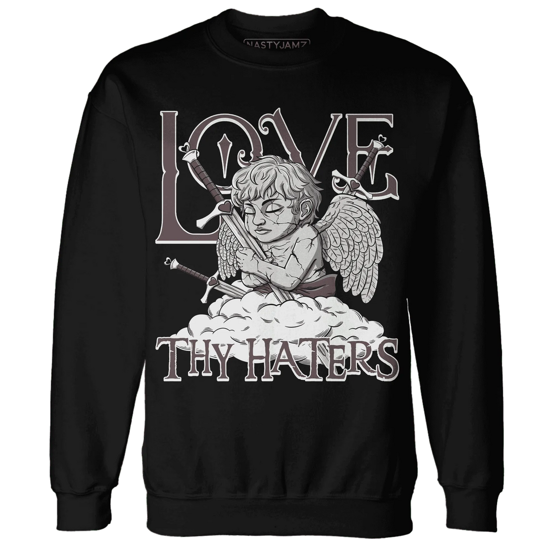 NastyJamz-Burgundy-Crush-3s-Sweatshirt-Match-Love-Thy-Haters-Angel