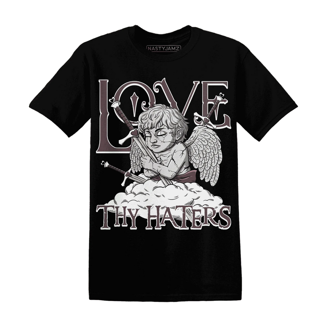 NastyJamz-Burgundy-Crush-3s-T-Shirt-Match-Love-Thy-Haters-Angel