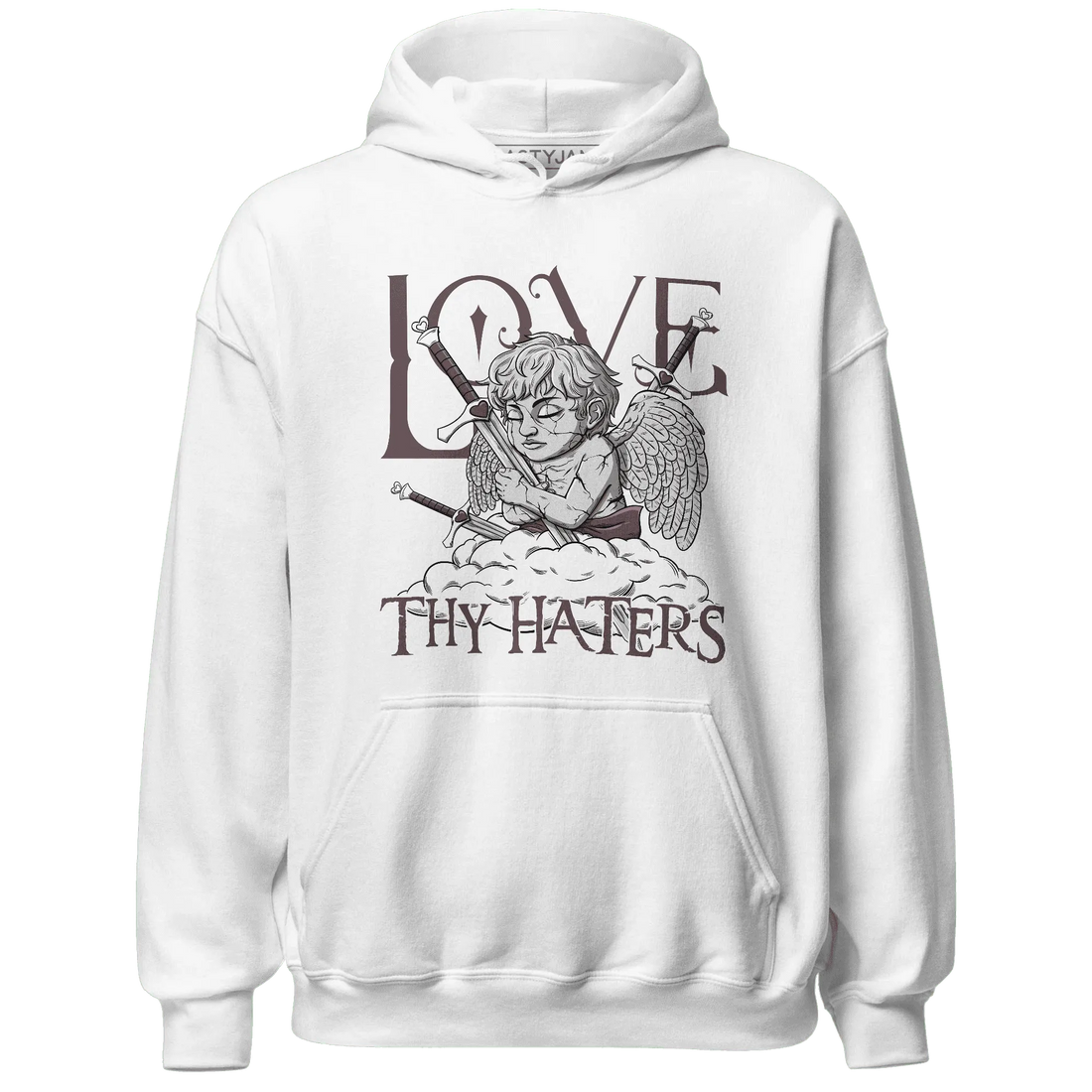 NastyJamz-Burgundy-Crush-3s-Hoodie-Match-Love-Thy-Haters-Angel