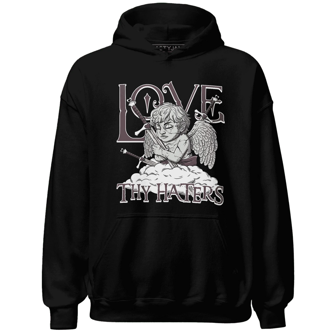 NastyJamz-Burgundy-Crush-3s-Hoodie-Match-Love-Thy-Haters-Angel