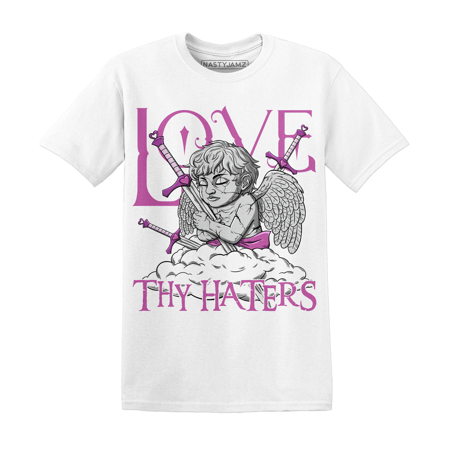 GS Hyper Violet 4s T Shirt Love Thy Haters Angel - NastyJamz