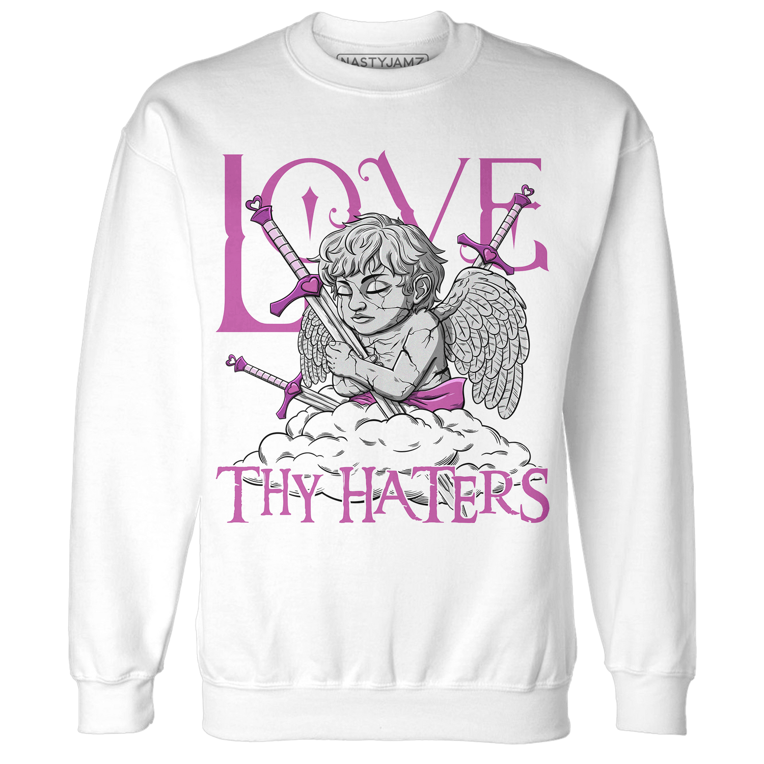 GS Hyper Violet 4s Sweatshirt Match Love Thy Haters Angel - NastyJamz