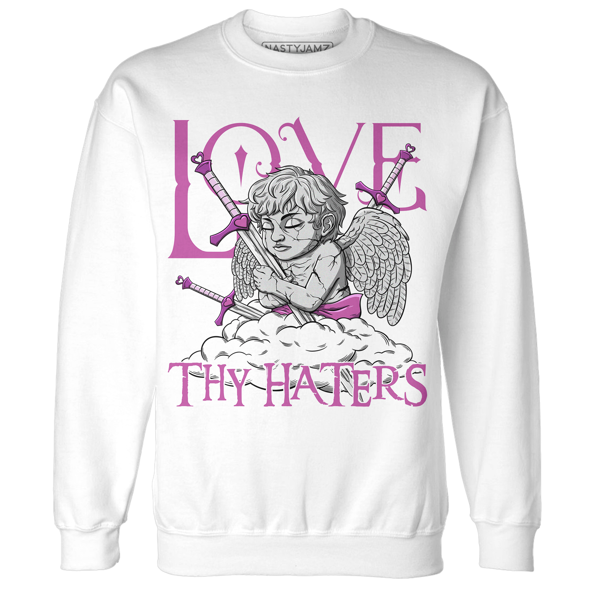 GS Hyper Violet 4s Sweatshirt Match Love Thy Haters Angel - NastyJamz