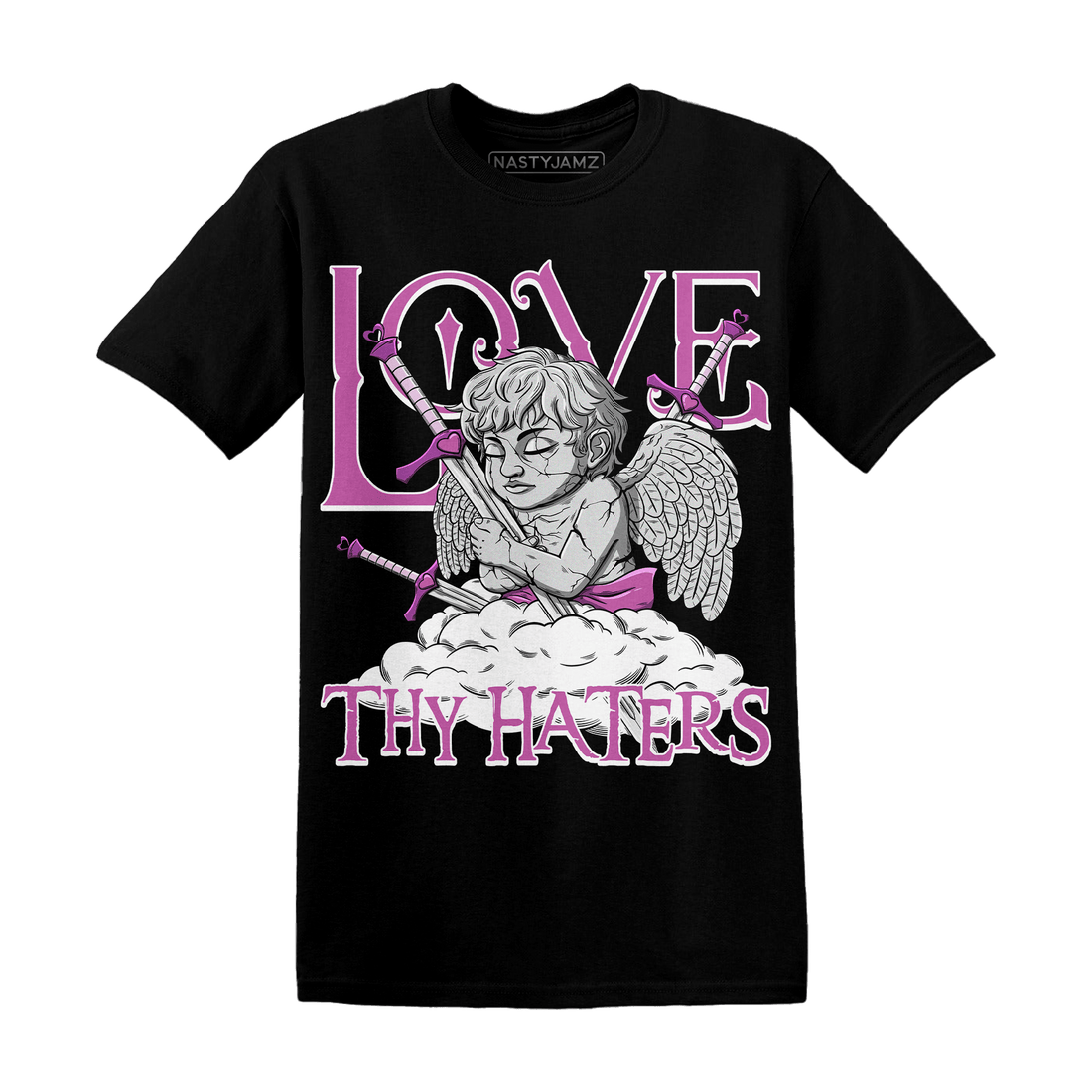 GS Hyper Violet 4s T Shirt Love Thy Haters Angel - NastyJamz