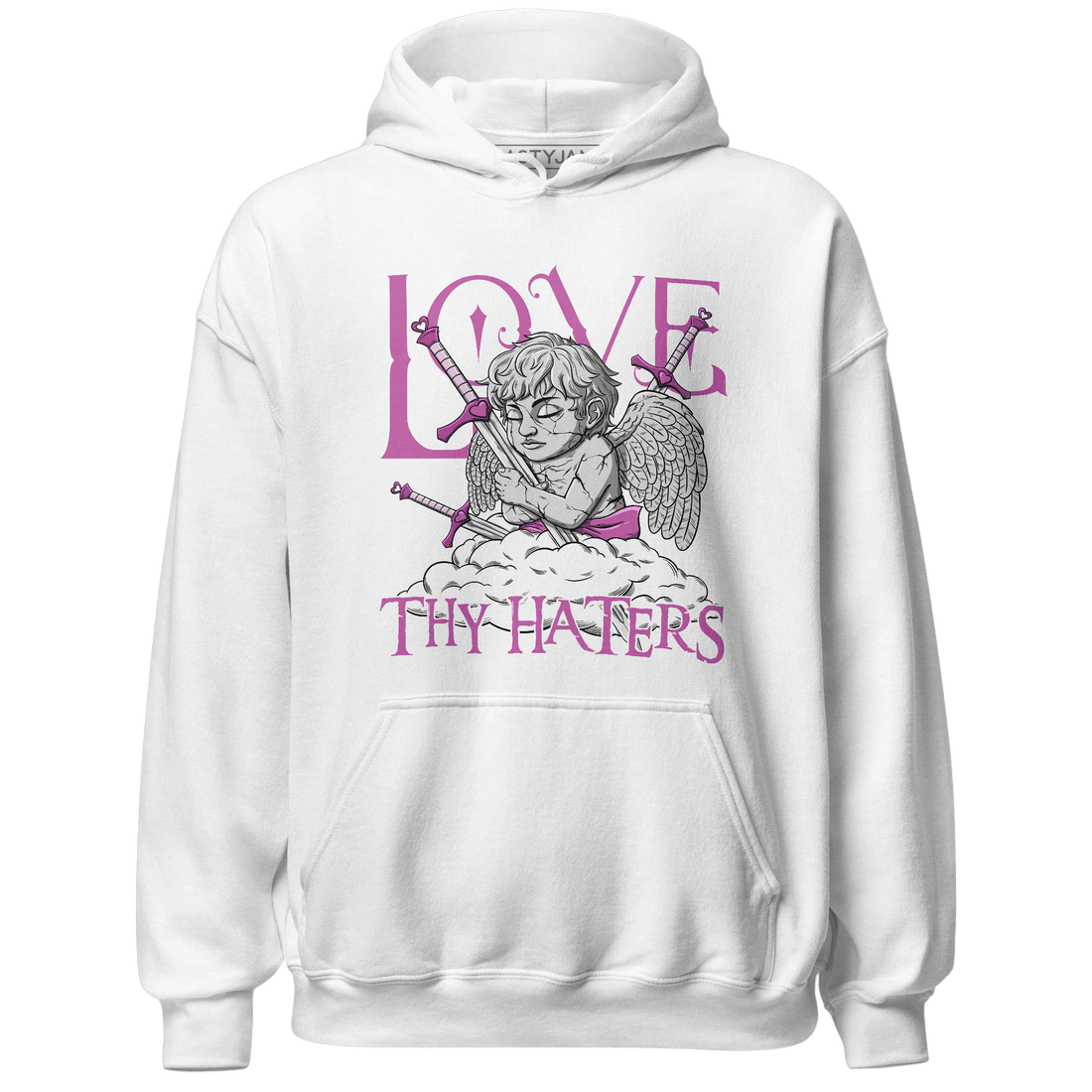 GS Hyper Violet 4s Hoodie Match Love Thy Haters Angel - NastyJamz