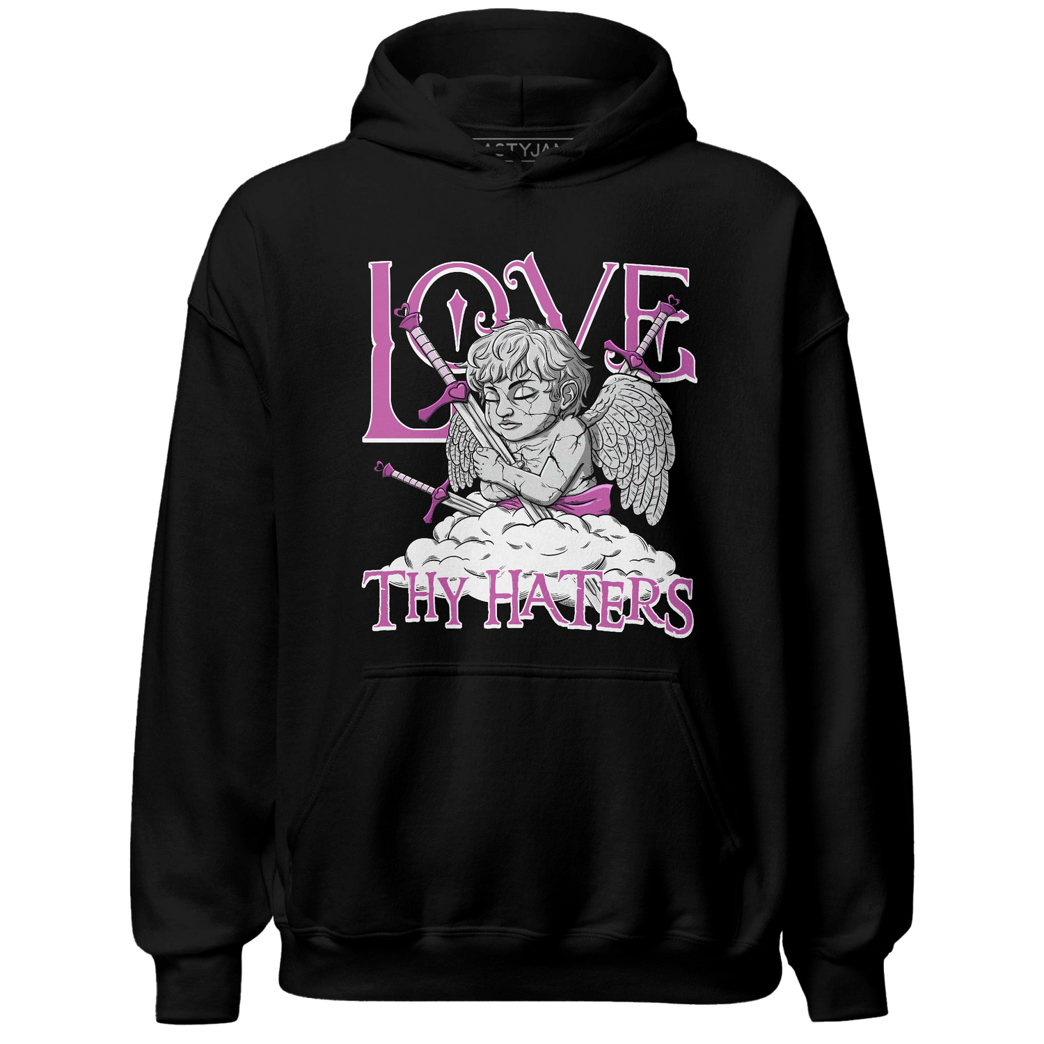 GS Hyper Violet 4s Hoodie Match Love Thy Haters Angel - NastyJamz