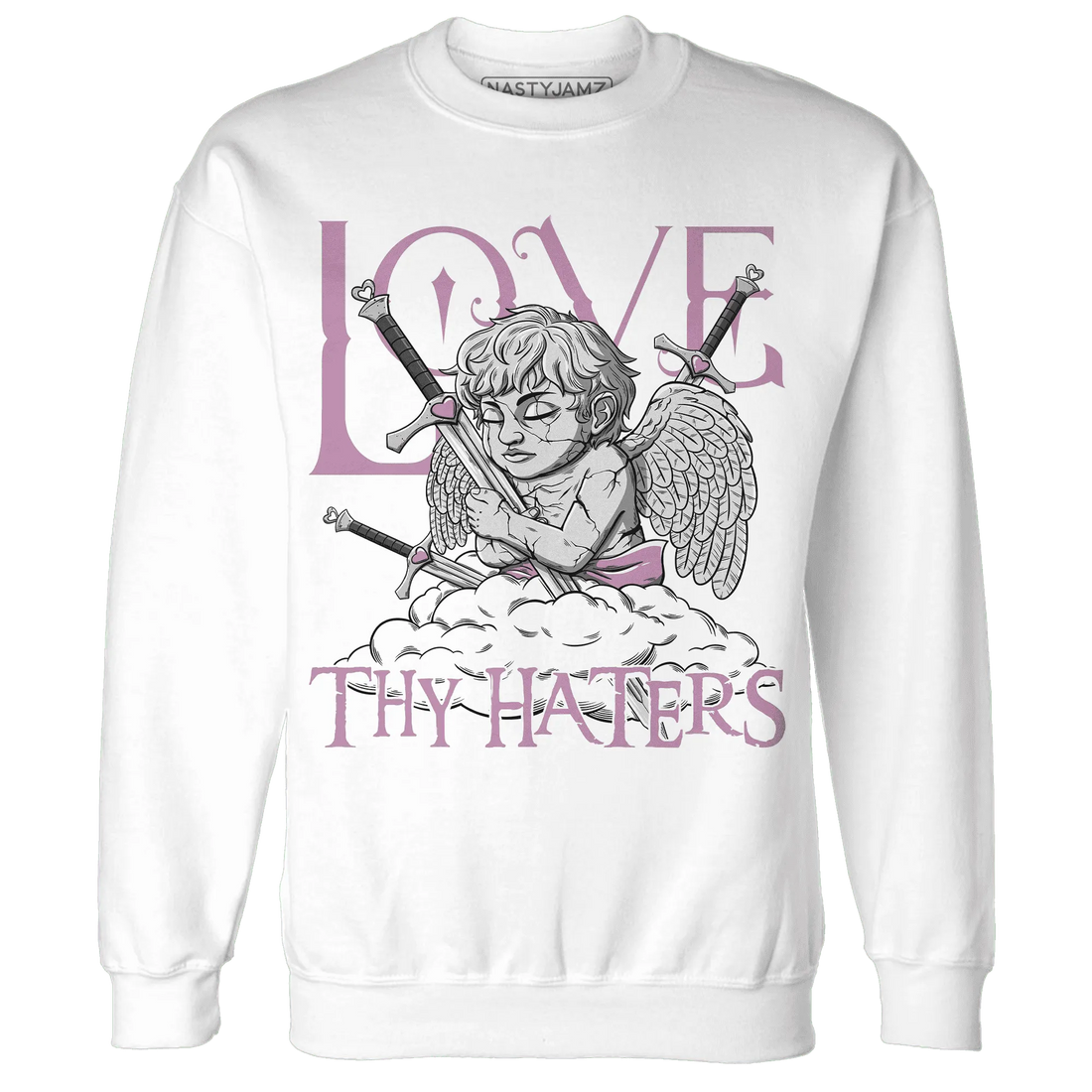 Orchid-Neutral-Grey-Black-White-4s-NastyJamz-Sweatshirt-Match-Love-Thy-Haters-Angel