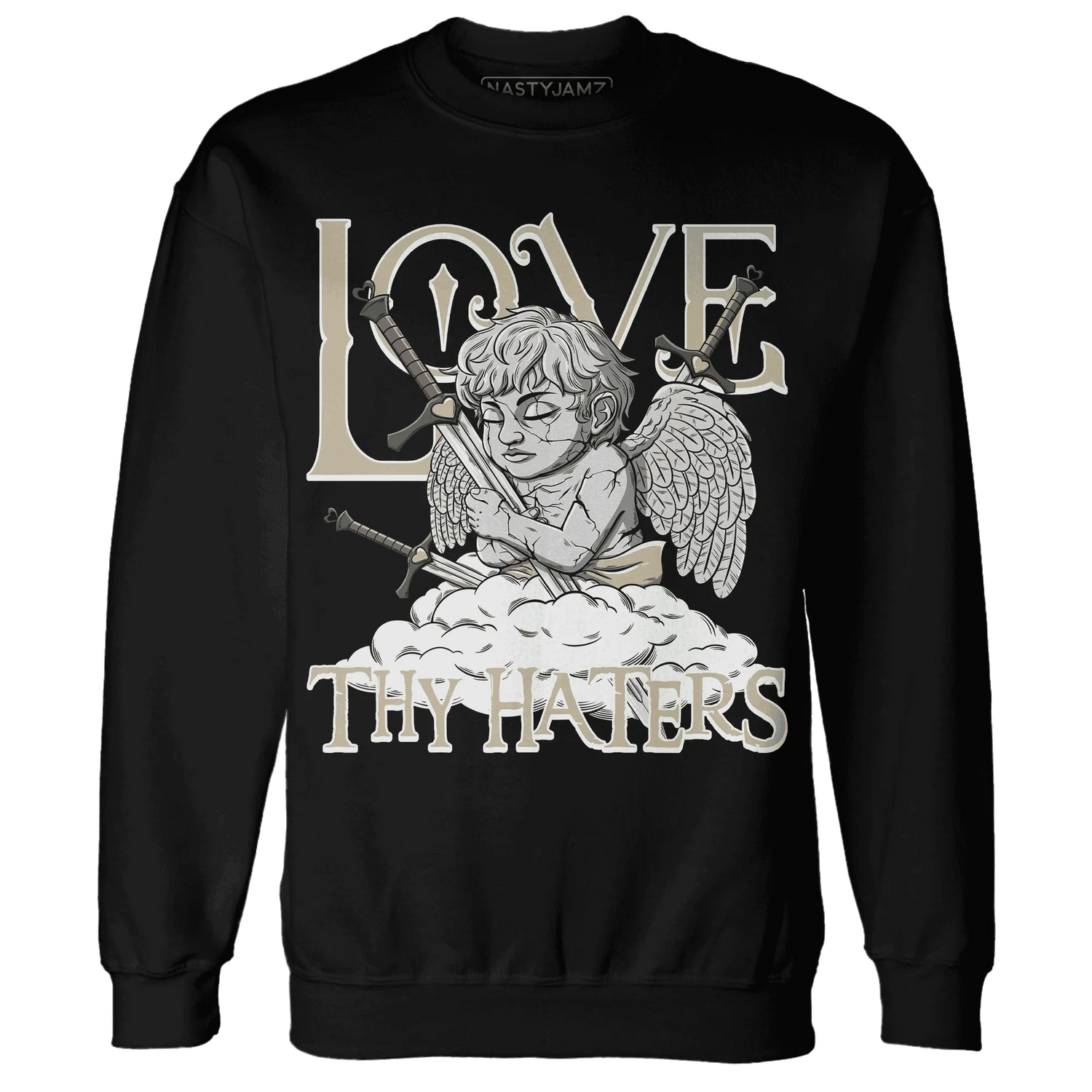 AM-1-Essential-Premium-NastyJamz-Sweatshirt-Match-Love-Thy-Haters-Angel