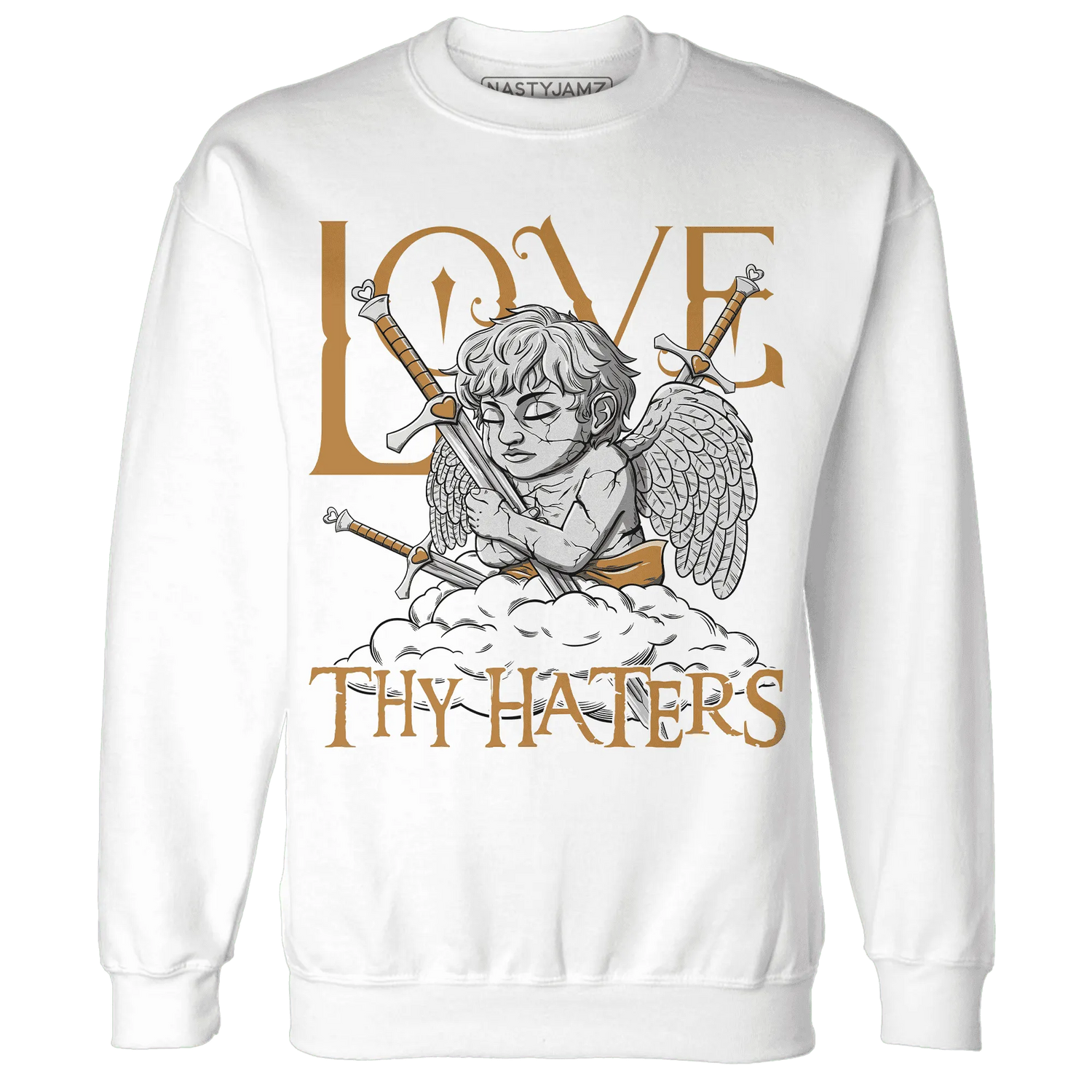 Dunk-Low-Retro-Wheat-Orange-NastyJamz-Sweatshirt-Match-Love-Thy-Haters-Angel