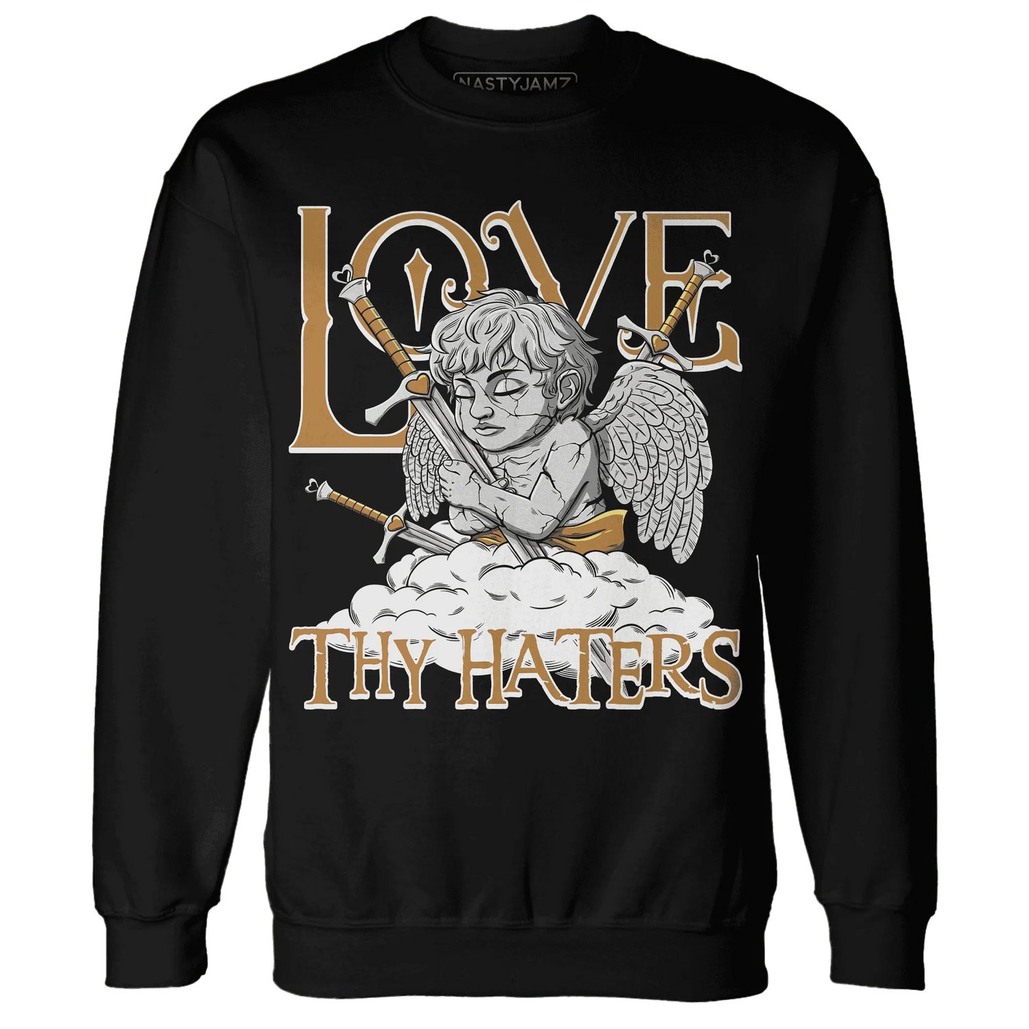 Dunk-Low-Retro-Wheat-Orange-NastyJamz-Sweatshirt-Match-Love-Thy-Haters-Angel