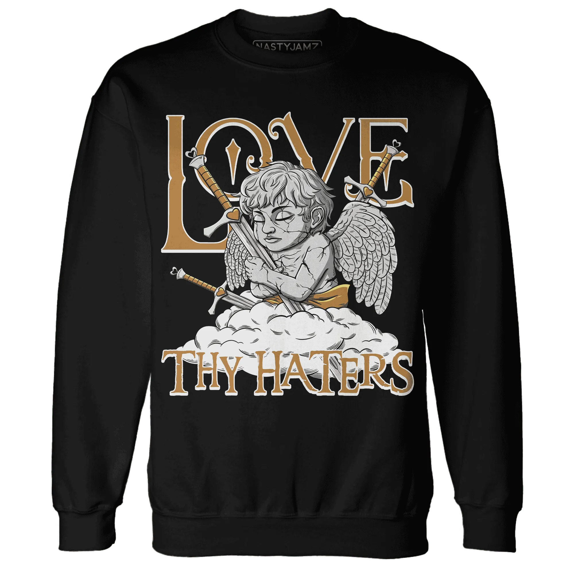 Dunk-Low-Retro-Wheat-Orange-NastyJamz-Sweatshirt-Match-Love-Thy-Haters-Angel
