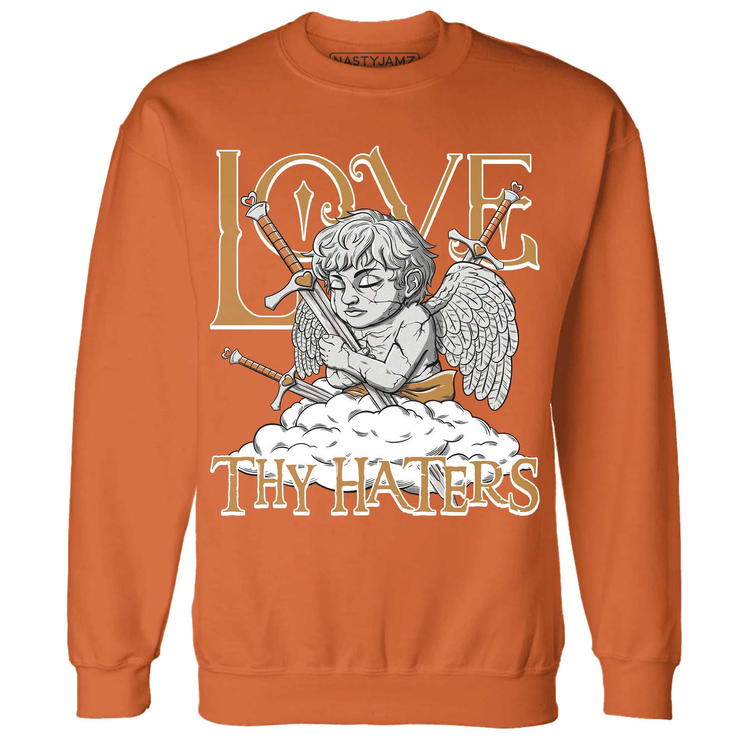 Dunk-Low-Retro-Wheat-Orange-NastyJamz-Sweatshirt-Match-Love-Thy-Haters-Angel