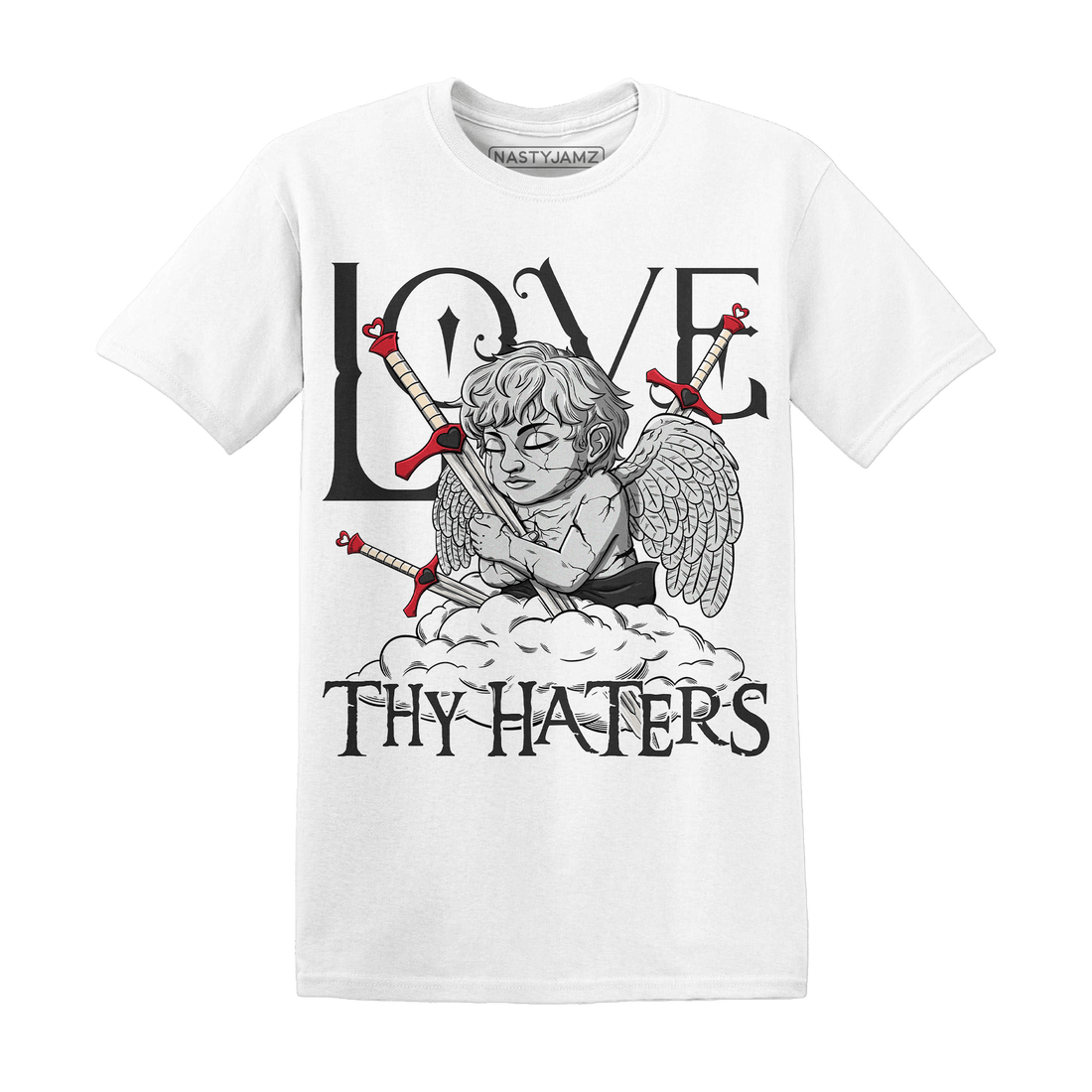 Jumman Jack University Red T Shirt Love Thy Haters Angel - NastyJamz