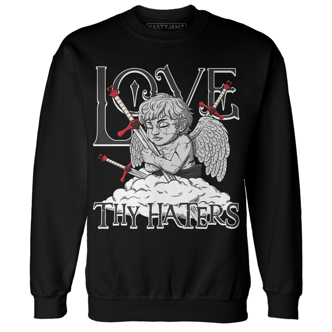 Jumman Jack University Red Sweatshirt Match Love Thy Haters Angel - NastyJamz