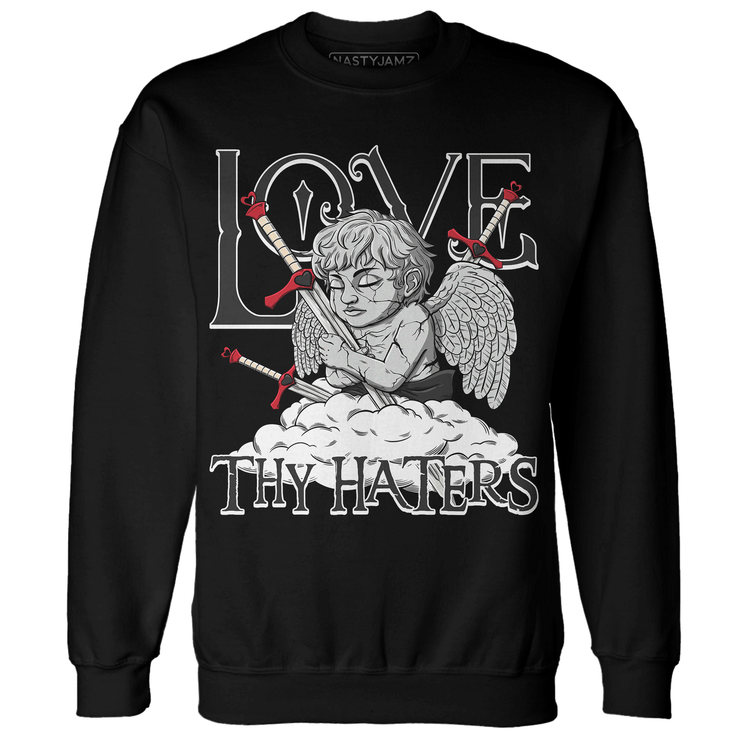 Jumman Jack University Red Sweatshirt Match Love Thy Haters Angel - NastyJamz