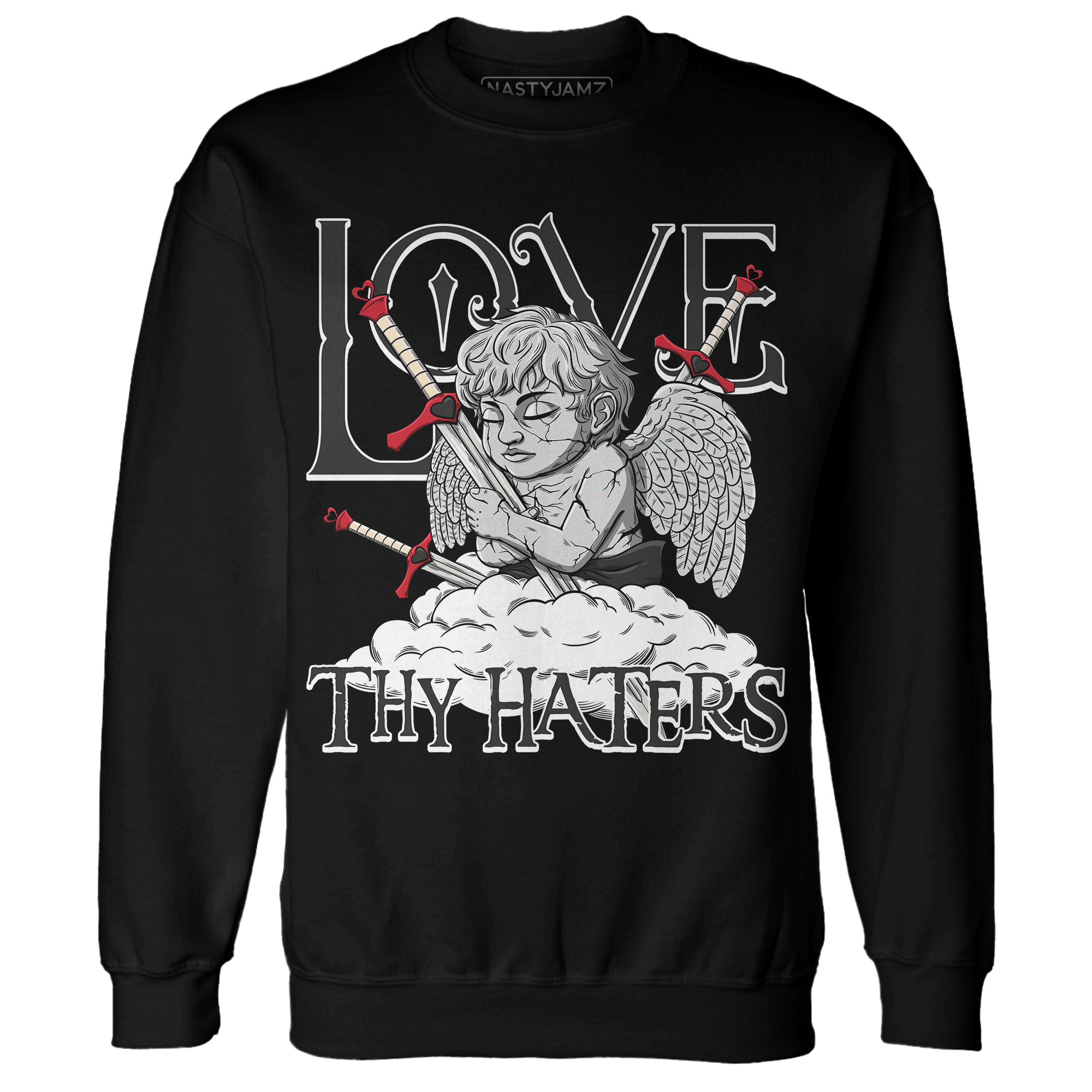 Jumman Jack University Red Sweatshirt Match Love Thy Haters Angel - NastyJamz