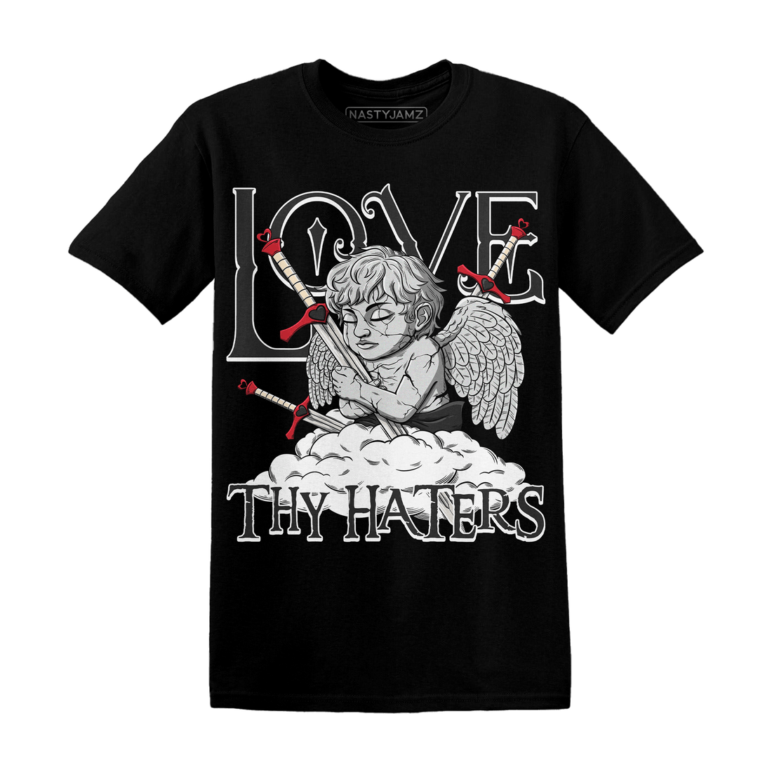 Jumman Jack University Red T Shirt Love Thy Haters Angel - NastyJamz