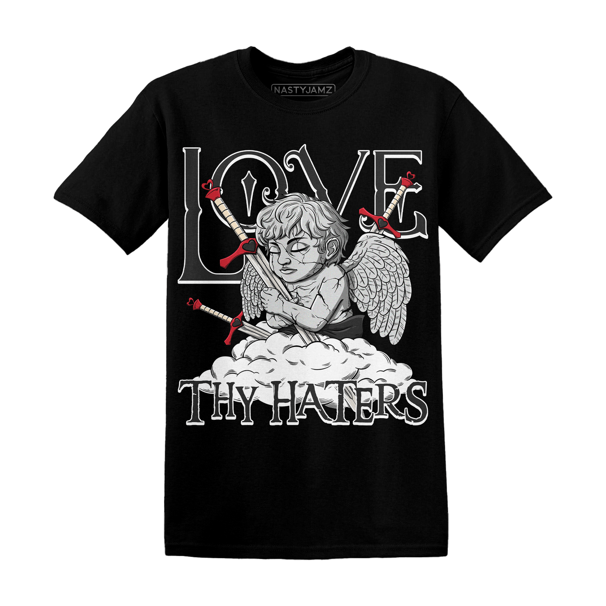 Jumman Jack University Red T Shirt Love Thy Haters Angel - NastyJamz