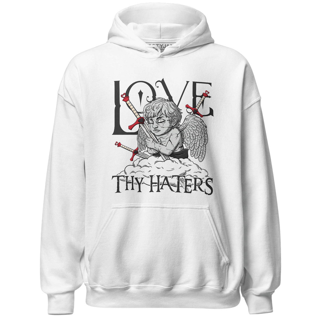 Jumman Jack University Red Hoodie Match Love Thy Haters Angel - NastyJamz