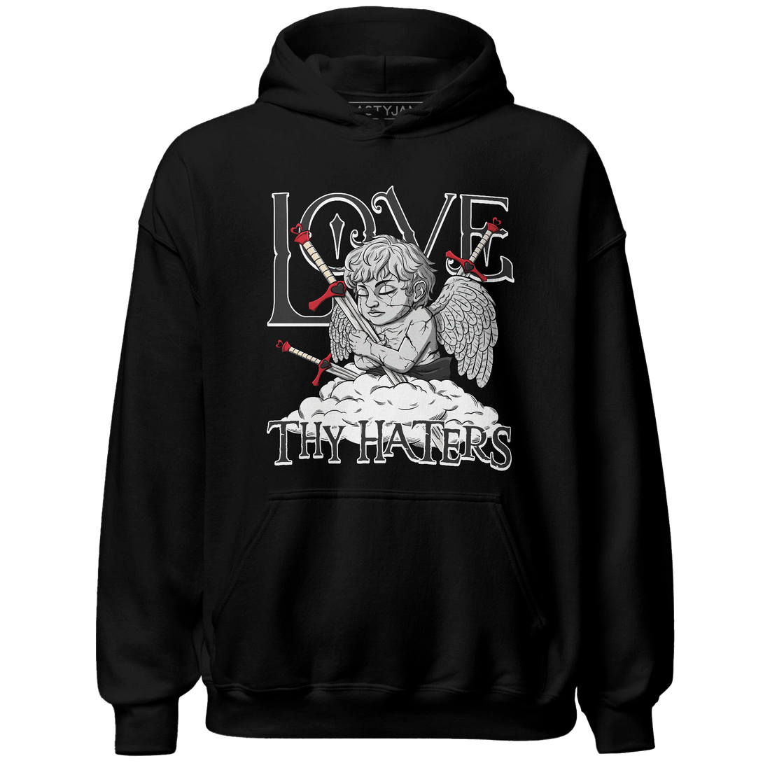 Jumman Jack University Red Hoodie Match Love Thy Haters Angel - NastyJamz