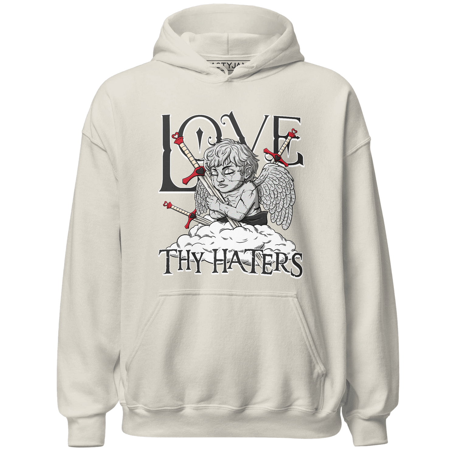 Jumman Jack University Red Hoodie Match Love Thy Haters Angel - NastyJamz