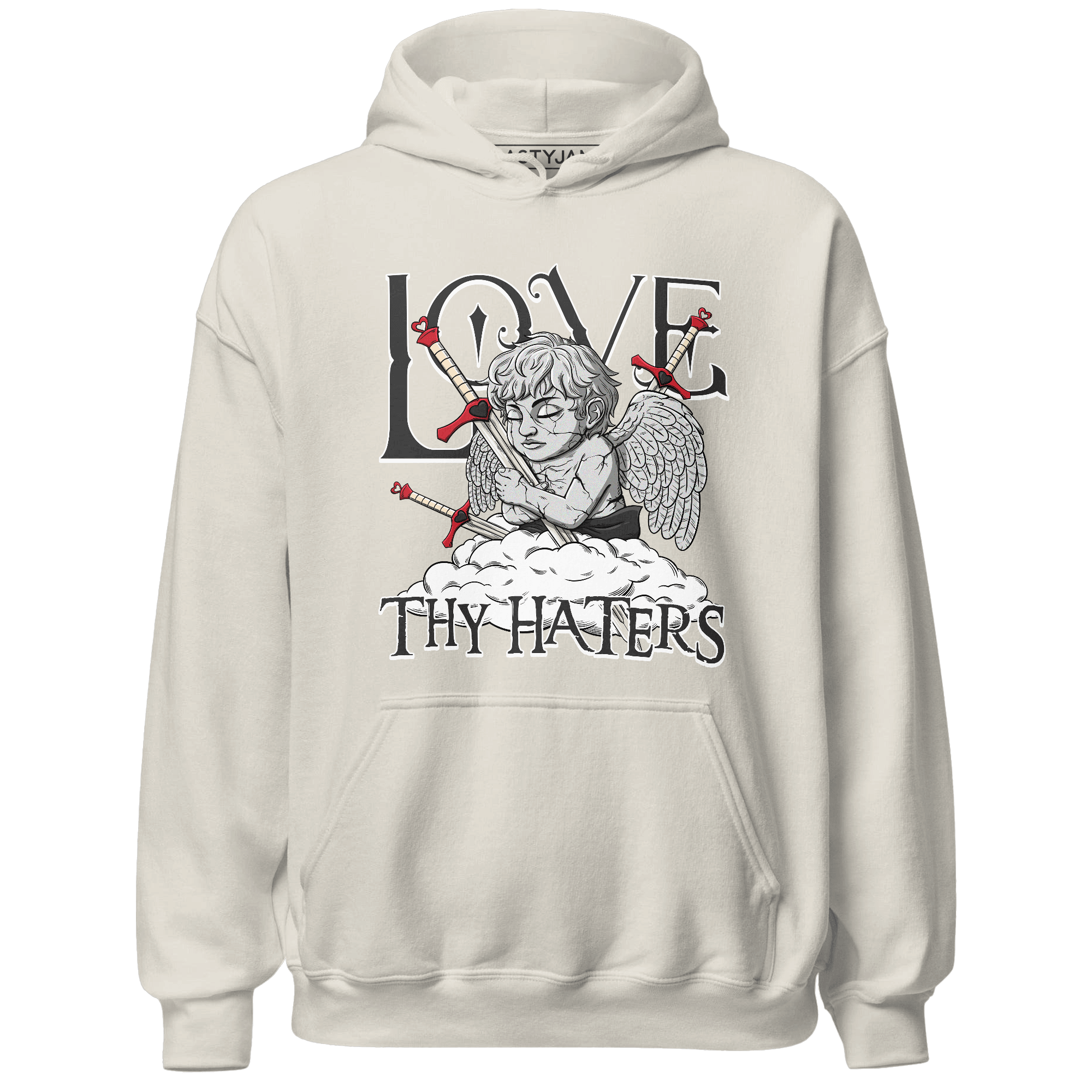 Jumman Jack University Red Hoodie Match Love Thy Haters Angel - NastyJamz