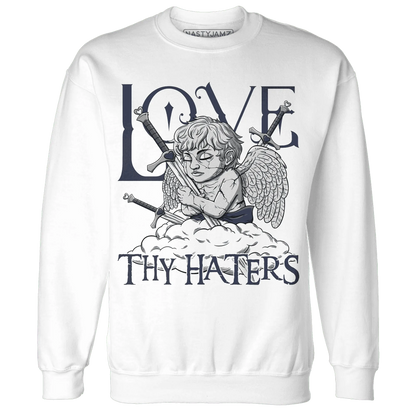 VaporMax-Plus-Midnight-Navy-White-Metallic-Silver-NastyJamz-Sweatshirt-Match-Love-Thy-Haters-Angel