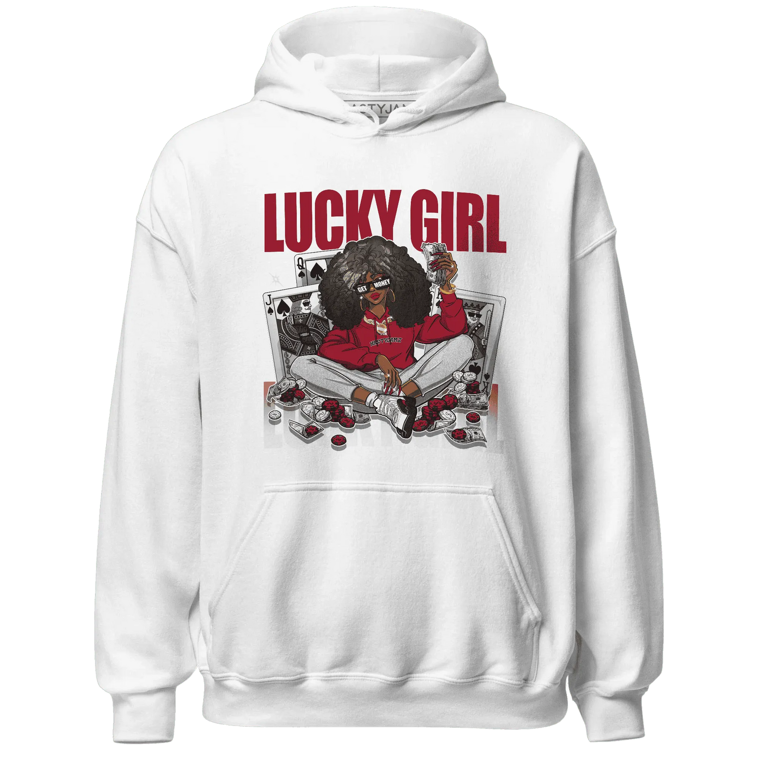 NastyJamz-Retro-Red-Taxi-12s-Hoodie-Match-Lucky-Girl