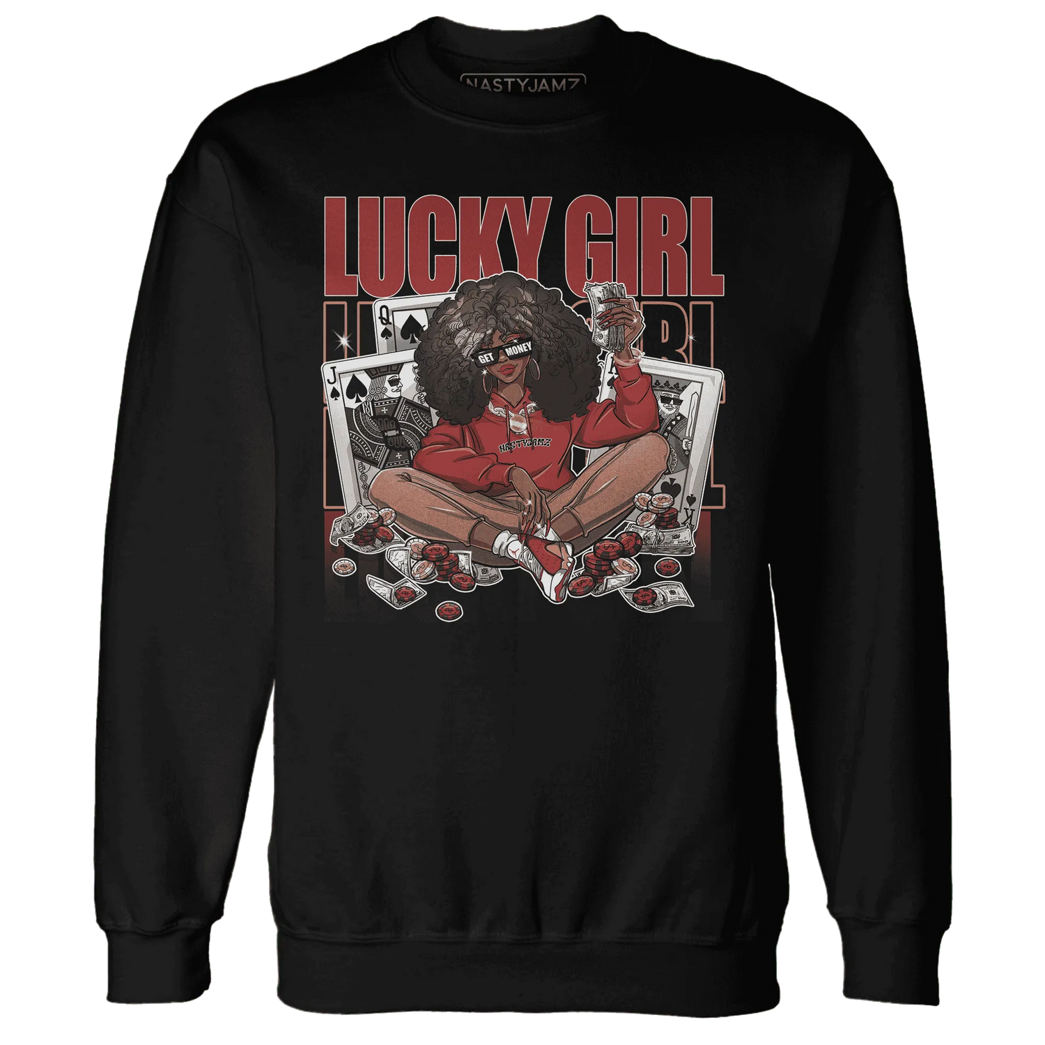 NastyJamz-Dune-Red-13s-Sweatshirt-Match-Lucky-Girl