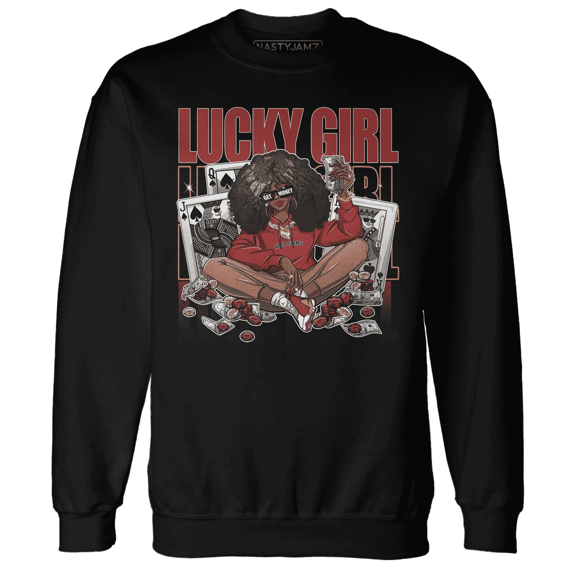 NastyJamz-Dune-Red-13s-Sweatshirt-Match-Lucky-Girl