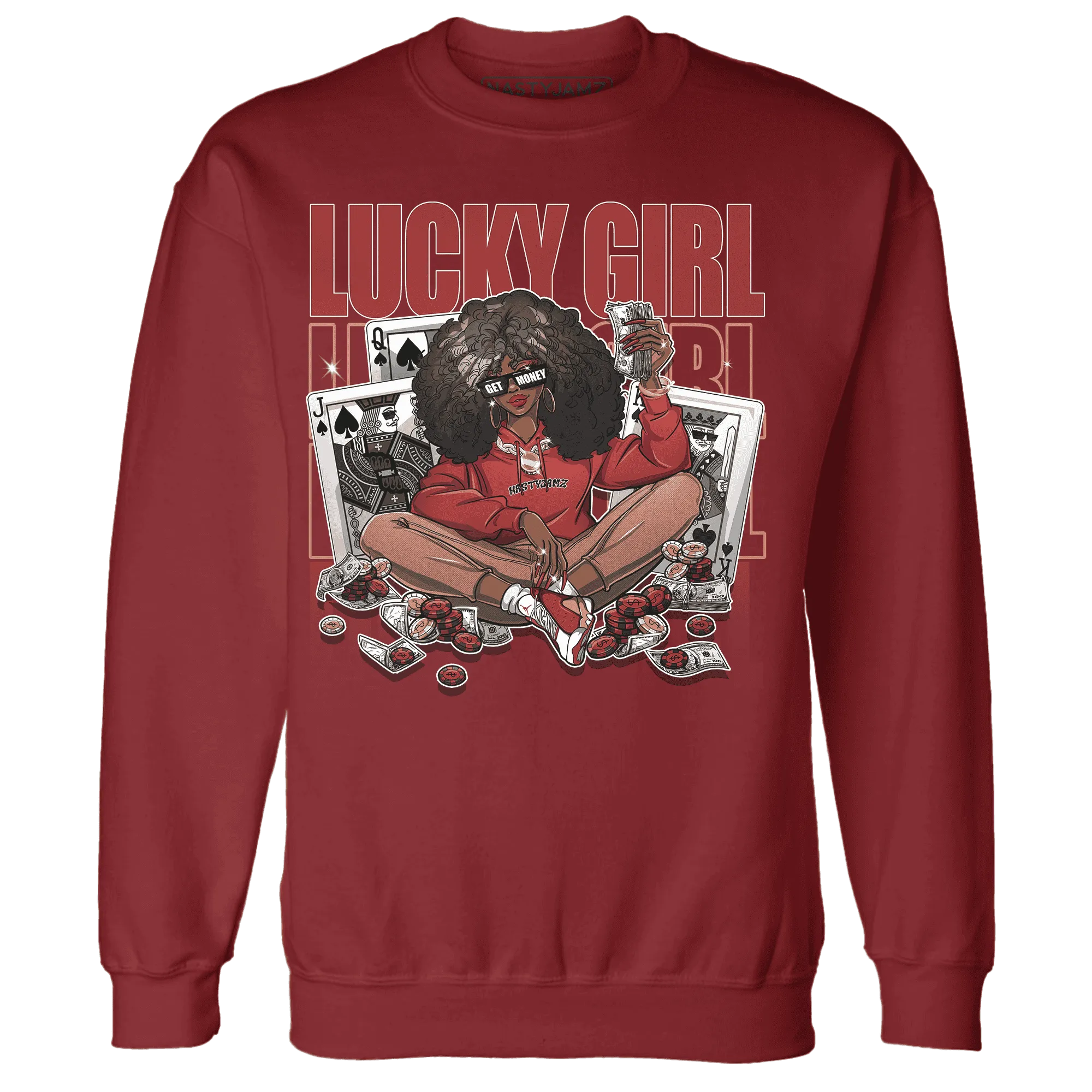 NastyJamz-Dune-Red-13s-Sweatshirt-Match-Lucky-Girl