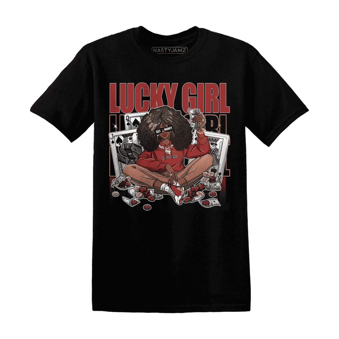 NastyJamz-Dune-Red-13s-T-Shirt-Match-Lucky-Girl