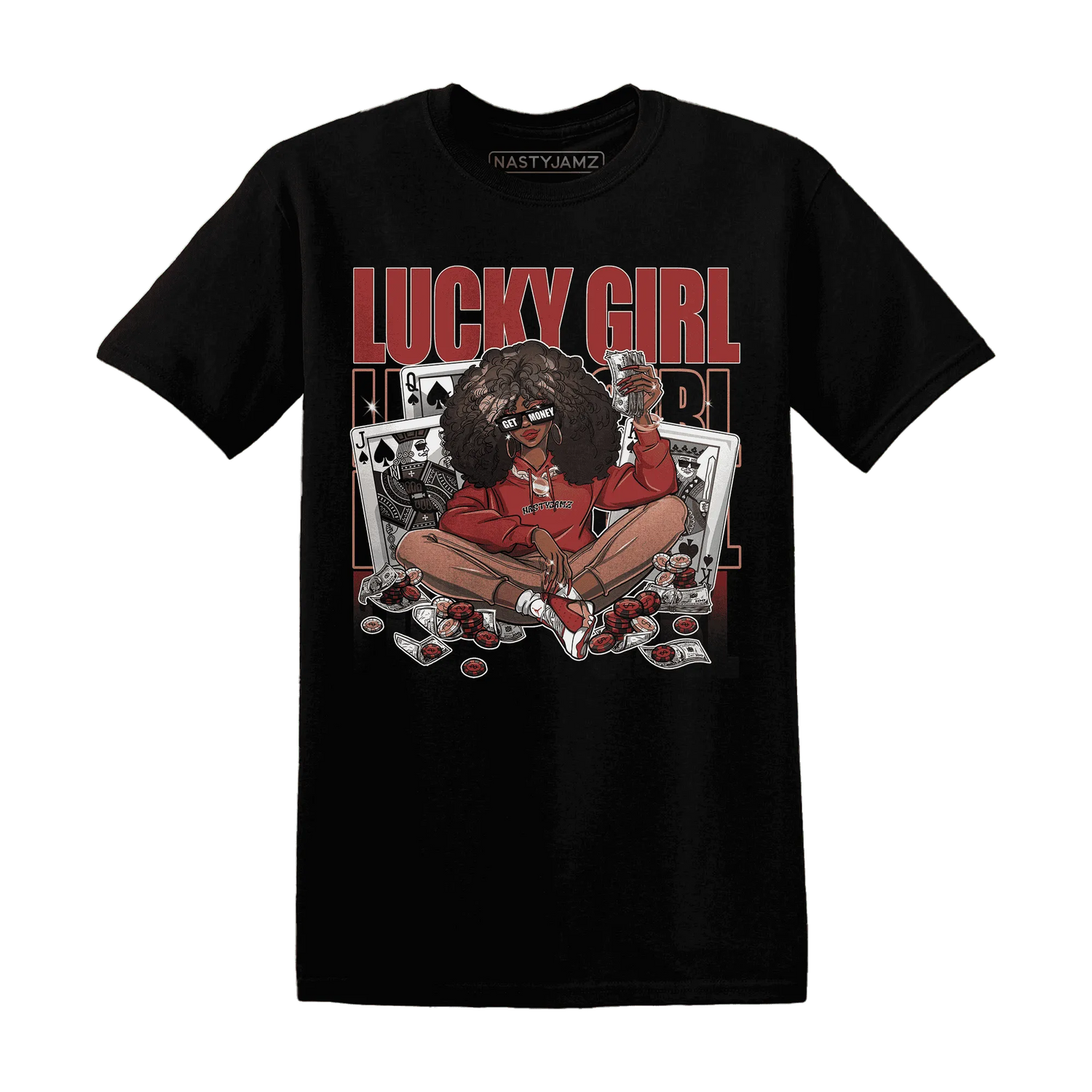 NastyJamz-Dune-Red-13s-T-Shirt-Match-Lucky-Girl