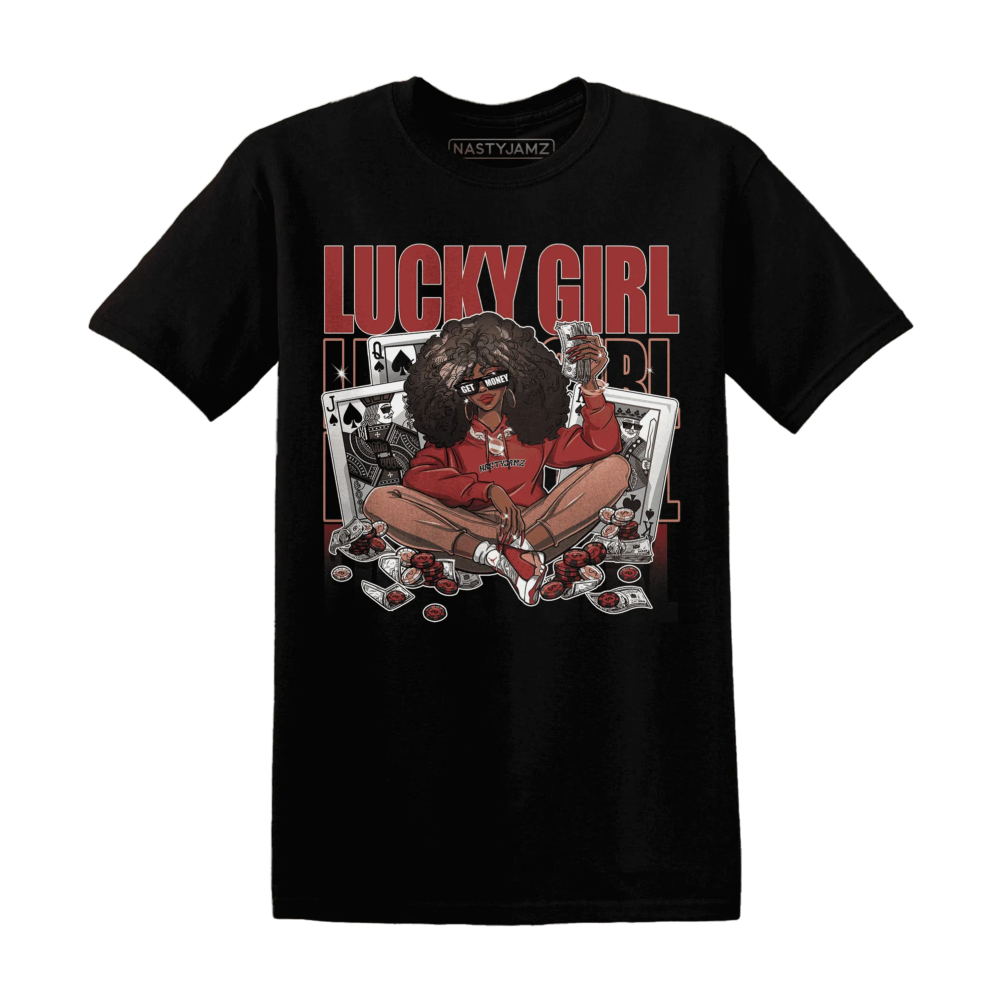 NastyJamz-Dune-Red-13s-T-Shirt-Match-Lucky-Girl