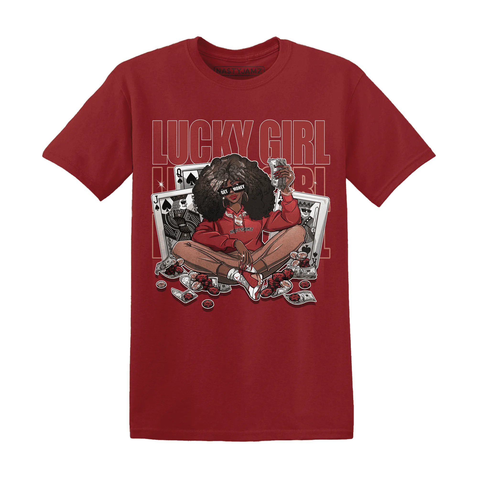 NastyJamz-Dune-Red-13s-T-Shirt-Match-Lucky-Girl