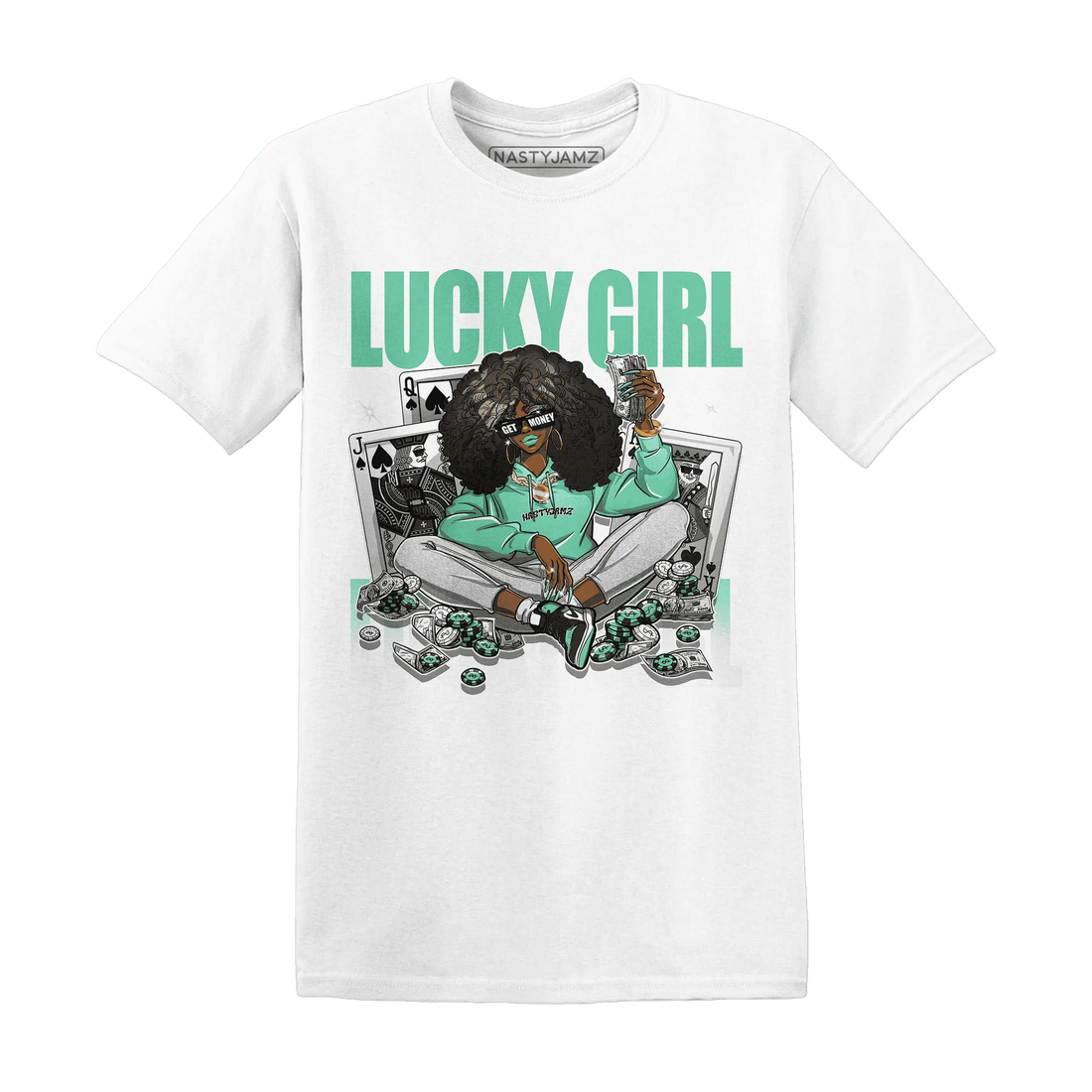 NastyJamz-High-OG-Green-Glow-1s-T-Shirt-Match-Lucky-Girl