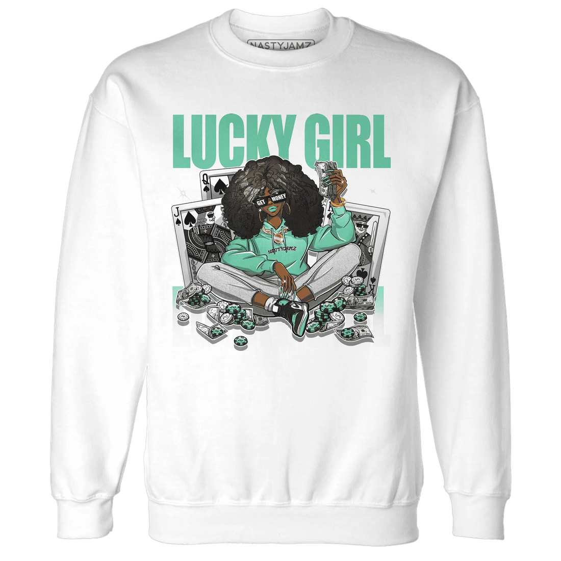 NastyJamz-High-OG-Green-Glow-1s-Sweatshirt-Match-Lucky-Girl