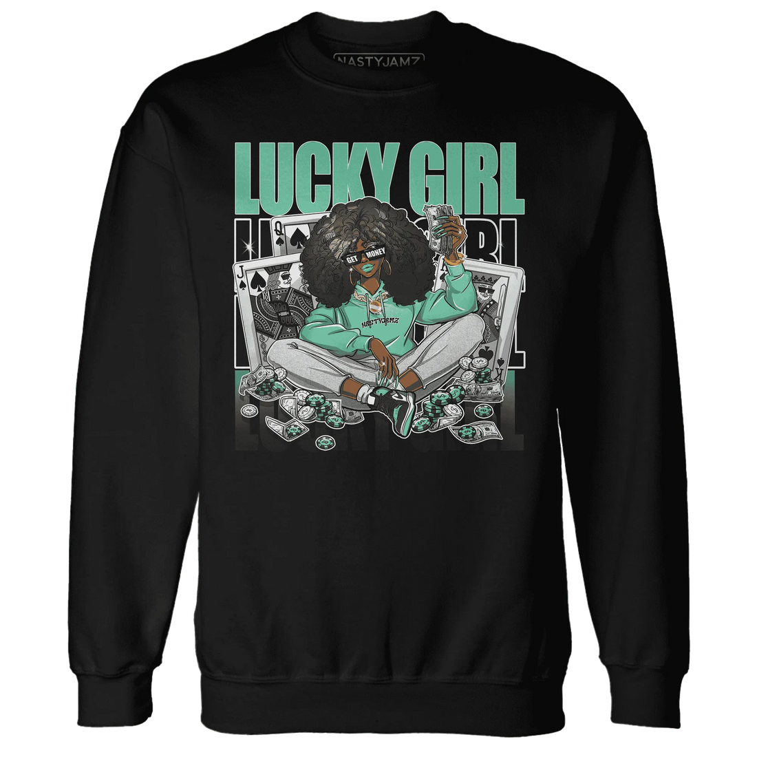 NastyJamz-High-OG-Green-Glow-1s-Sweatshirt-Match-Lucky-Girl