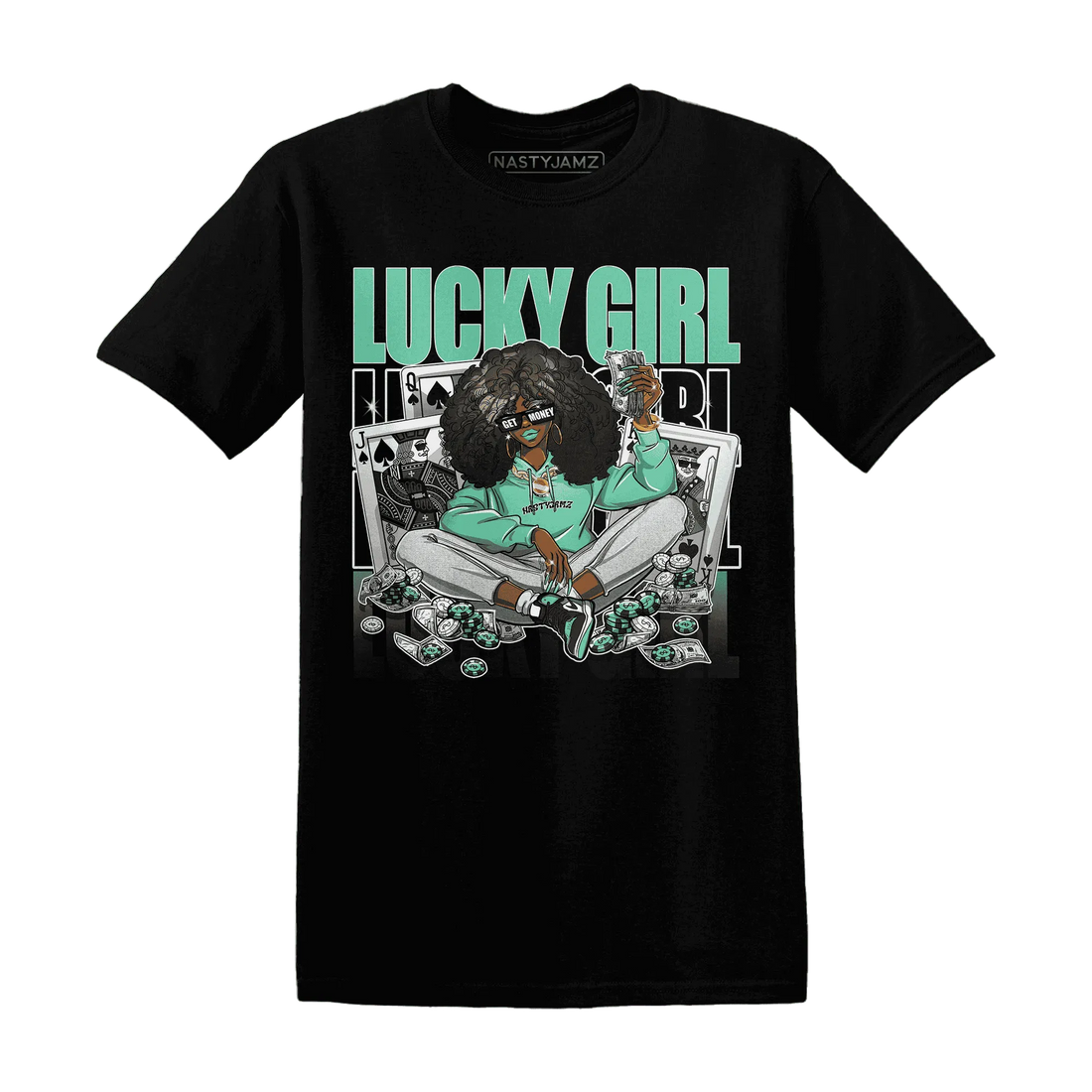 NastyJamz-High-OG-Green-Glow-1s-T-Shirt-Match-Lucky-Girl