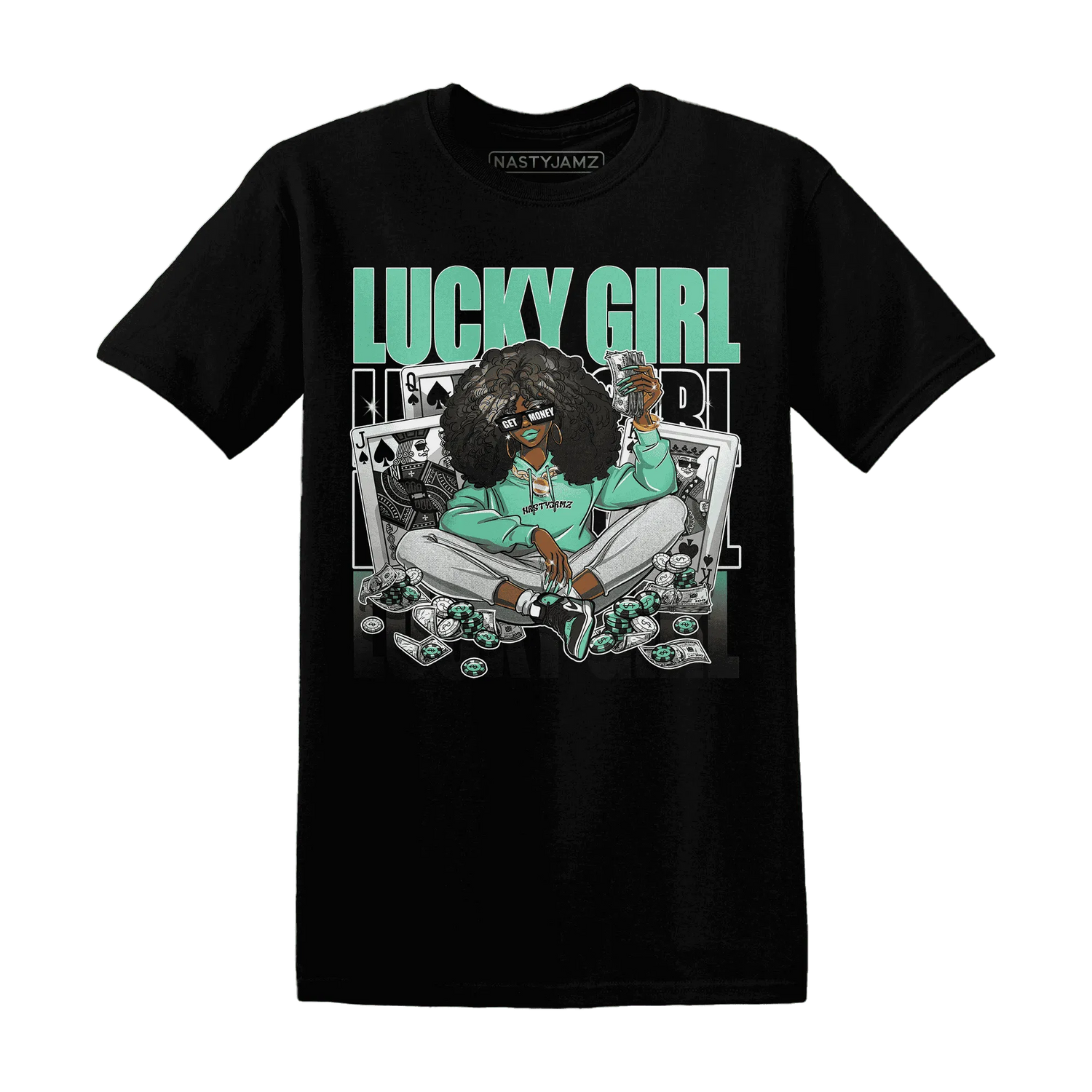 NastyJamz-High-OG-Green-Glow-1s-T-Shirt-Match-Lucky-Girl