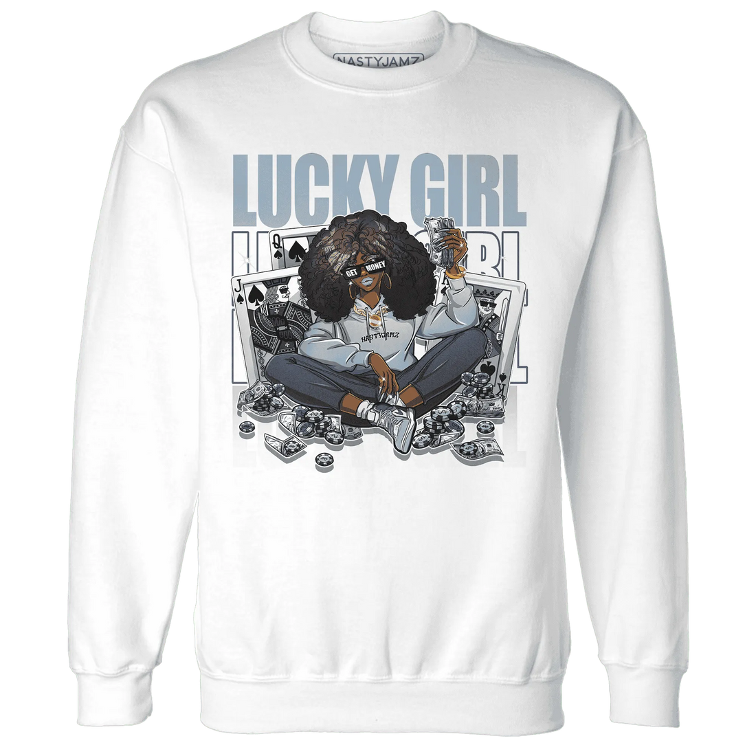 NastyJamz-Mid-Diffused-Blue-Grey-1s-Sweatshirt-Match-Lucky-Girl