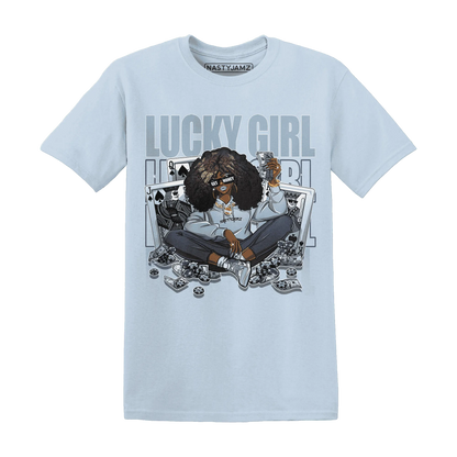 NastyJamz-Mid-Diffused-Blue-Grey-1s-T-Shirt-Match-Lucky-Girl