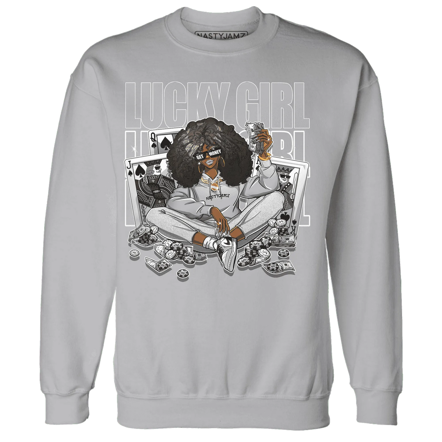 NastyJamz-Wolf-Grey-1s-Sweatshirt-Match-Lucky-Girl