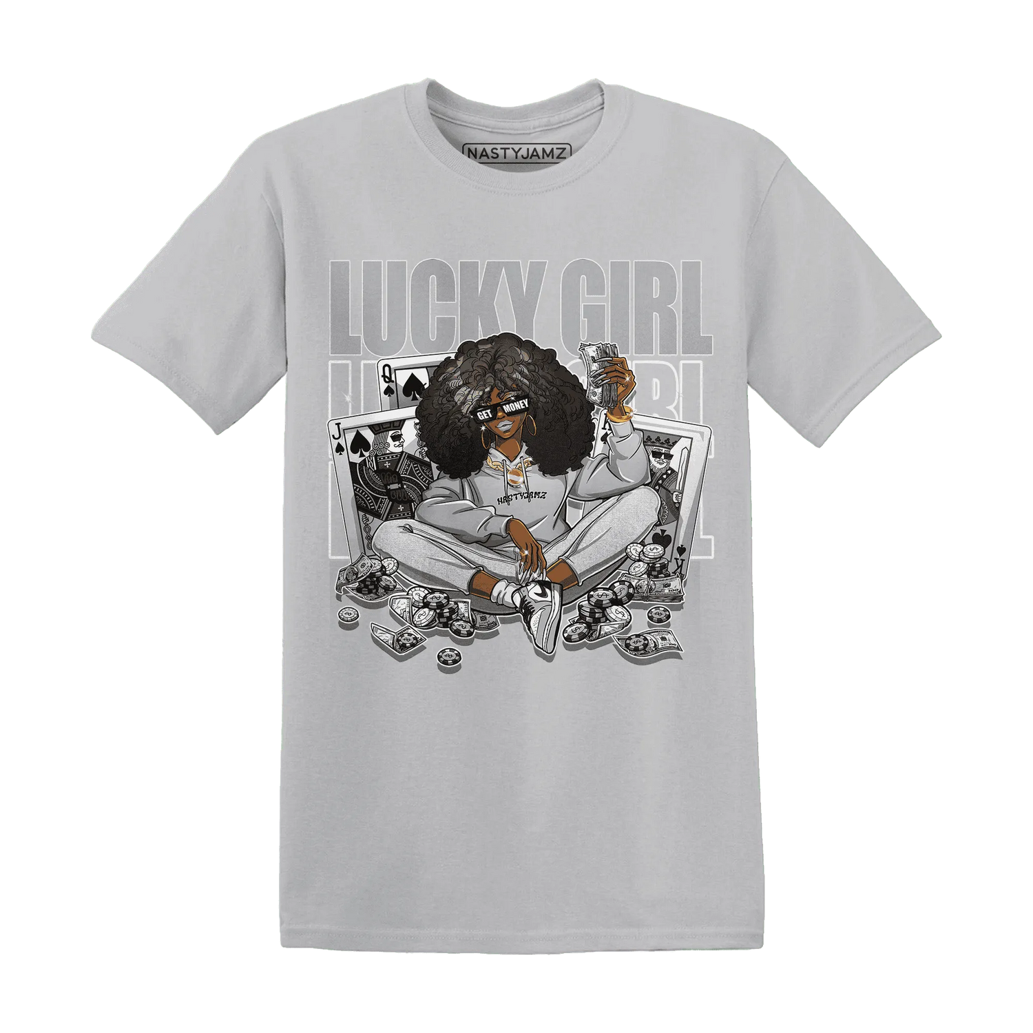 NastyJamz-Wolf-Grey-1s-T-Shirt-Match-Lucky-Girl