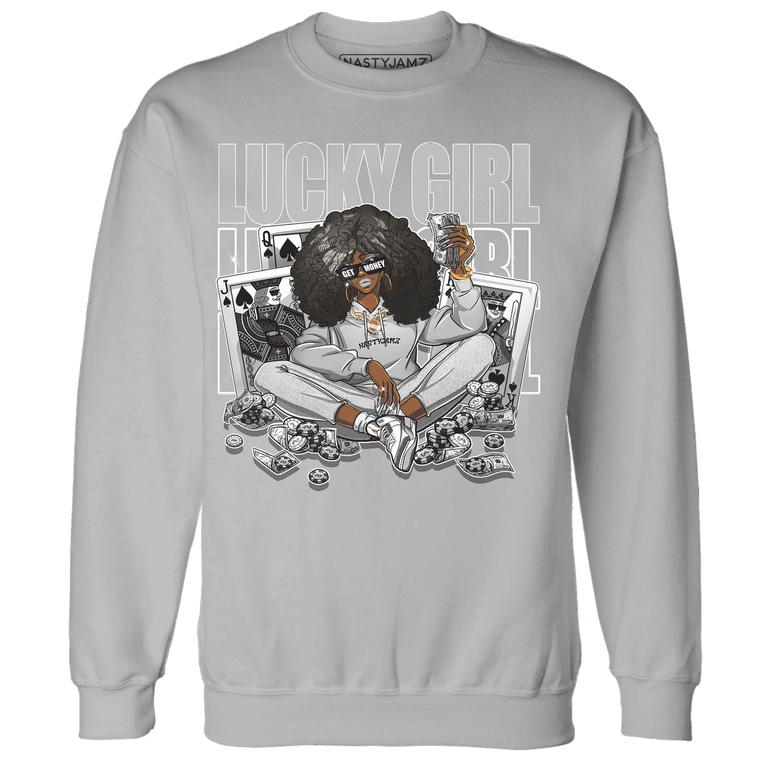 NastyJamz-Cement-Grey-3s-Sweatshirt-Match-Lucky-Girl